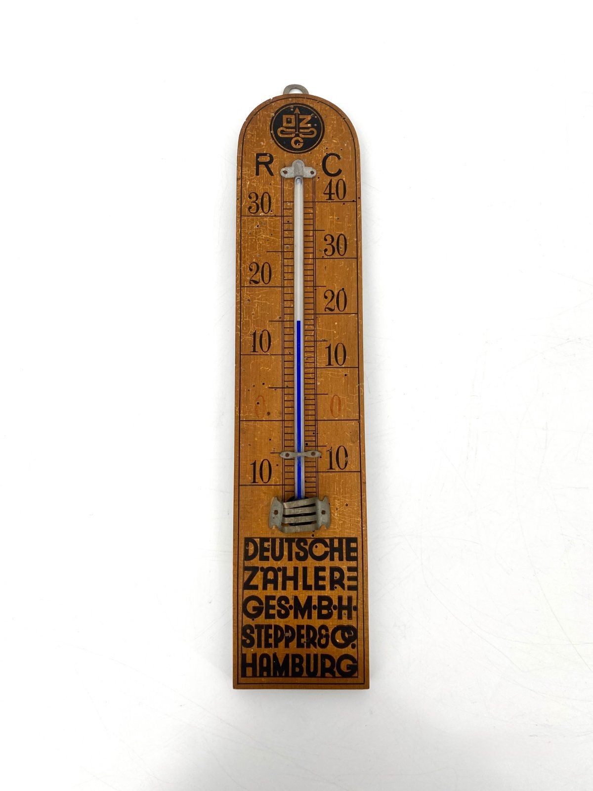 * ANTIKES THERMOMETER HOLZ DEUTSCHE ZÄHLERGES. RÉAUMUR CELSIUS