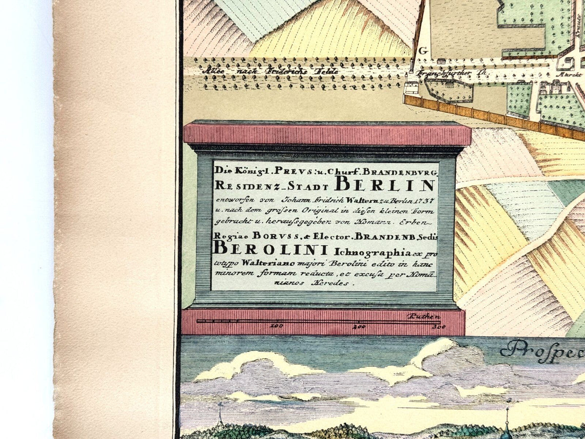 *RADIERUNG ALTE KARTE BERLIN 1737 WALTERN HOMANN KOLORIERT KOPIE