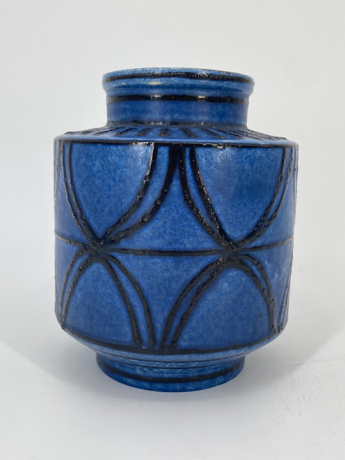 * KERAMIK VASE CARSTENS 1264-16 BLAU SCHWARZ BRAUN 60ER MID CENTURY VINTAGE 15CM