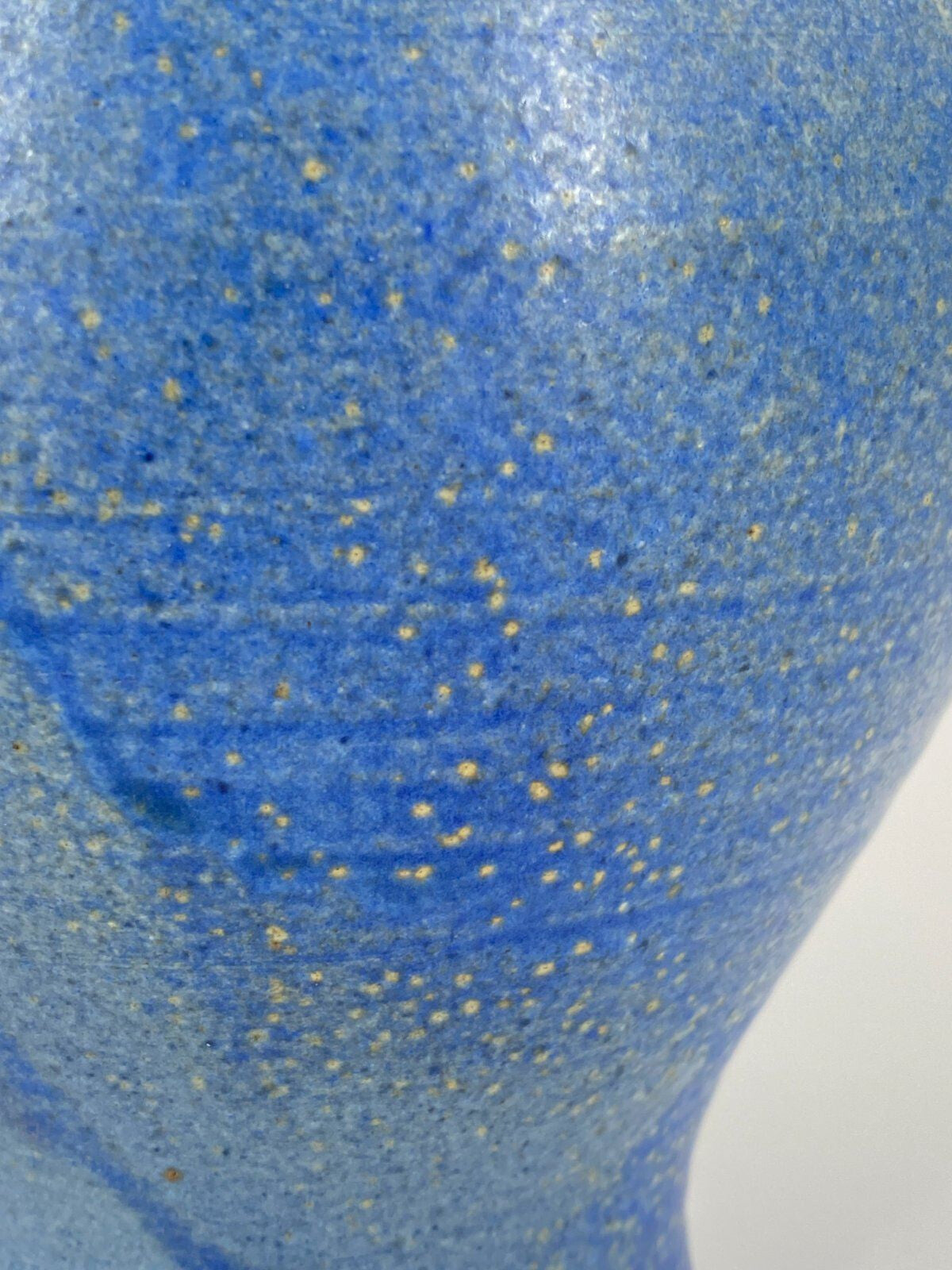 * STUDIOKERAMIK VASE BLAU LAUFGLASUR AQUARELL VINTAGE 21CM