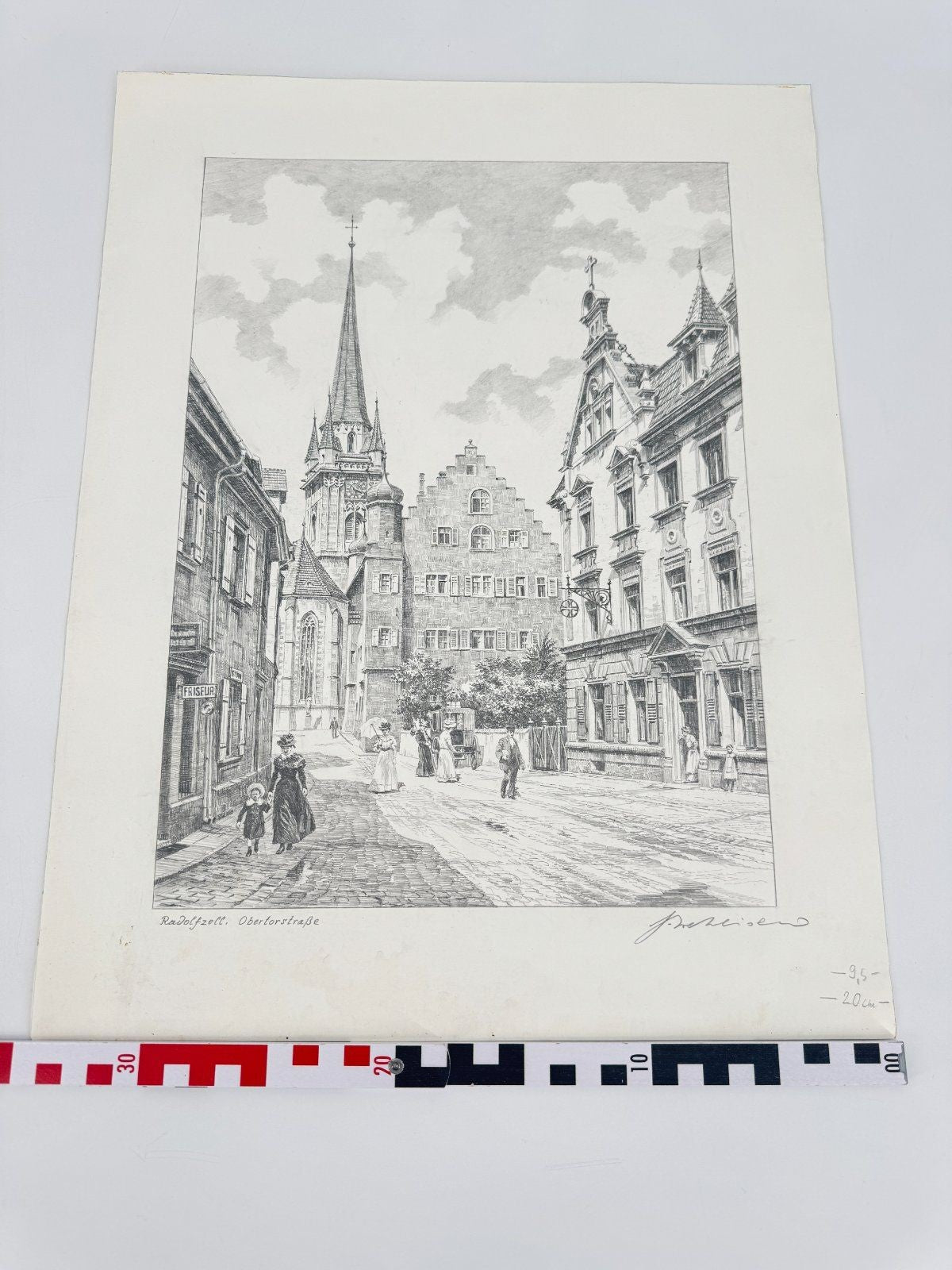 * HEINZ WEHLISCH ZEICHNUNG RADOLFZELL OBERTORSTRAßE ANSICHT