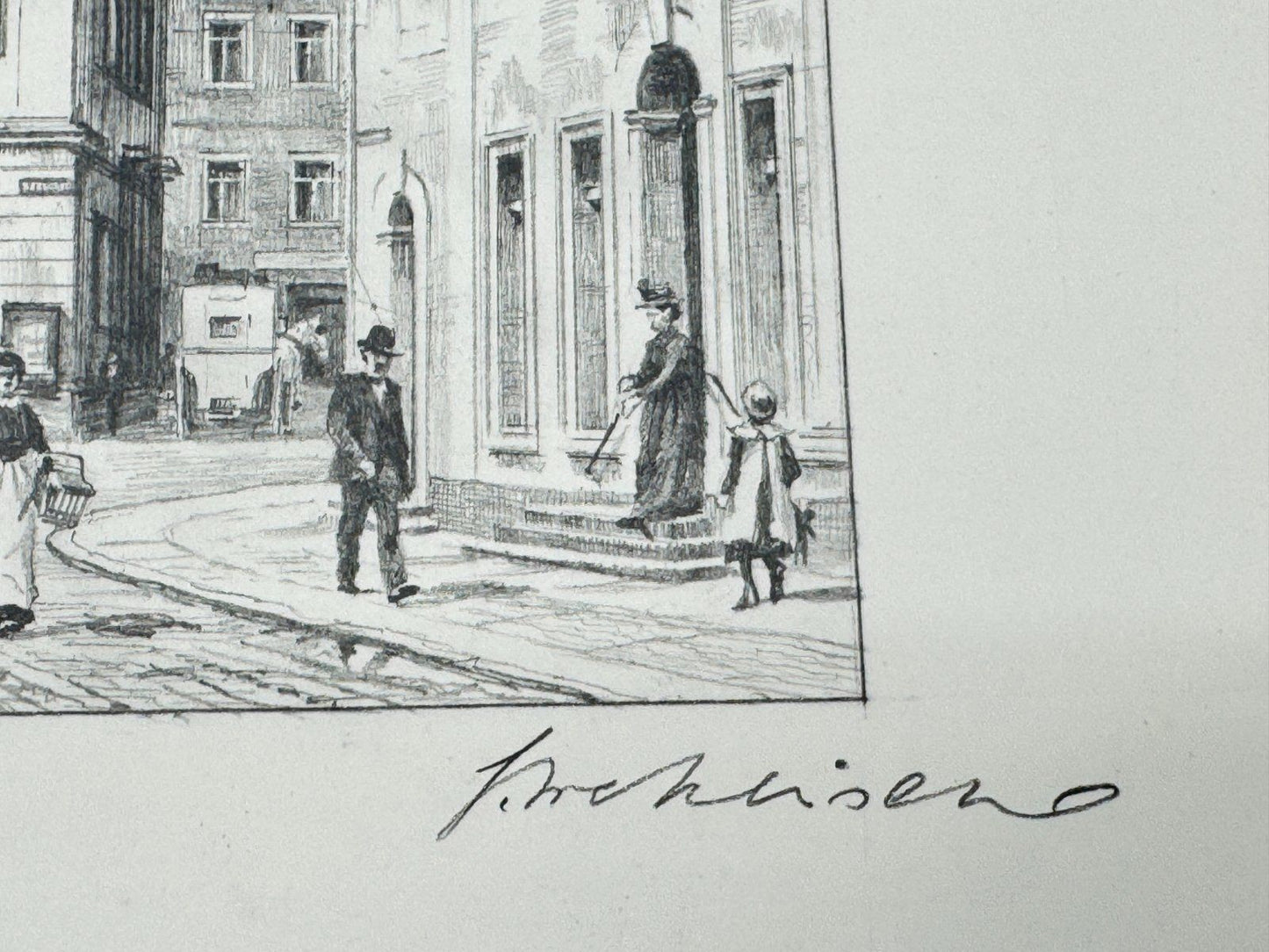 * HEINZ WEHLISCH ZEICHNUNG ELLINGEN RATHAUS SIGNIERT