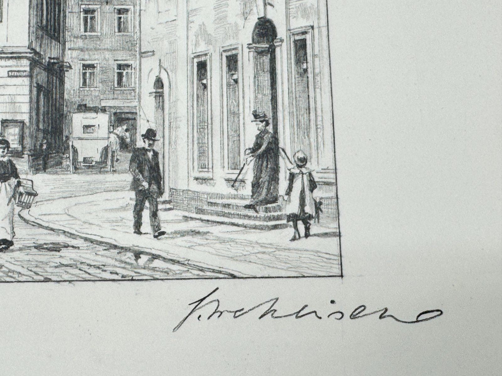 * HEINZ WEHLISCH ZEICHNUNG ELLINGEN RATHAUS SIGNIERT