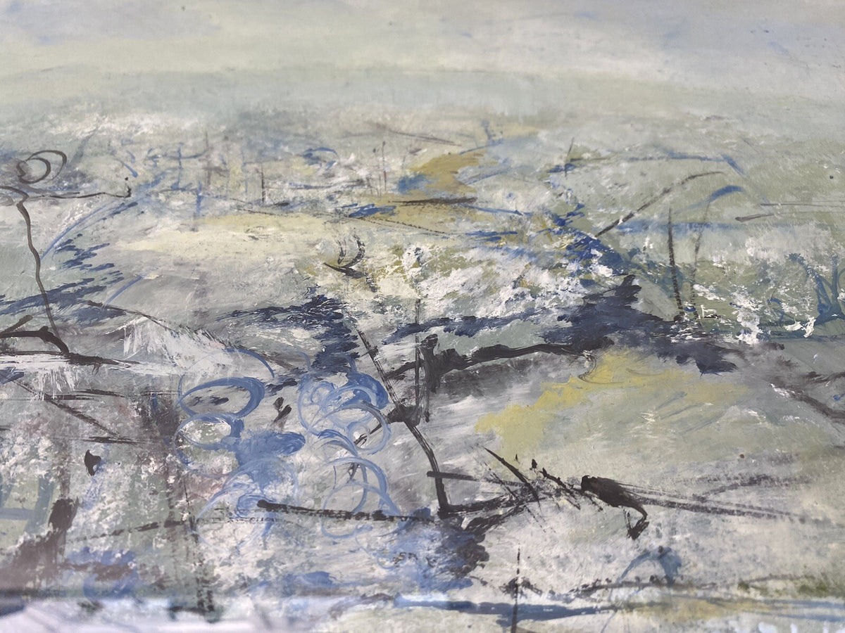 GEMÄLDE ÖLGEMÄLDE ABSTRAKTE LANDSCHAFT ITALIEN DORF ANTONIO PEZZOTTA
