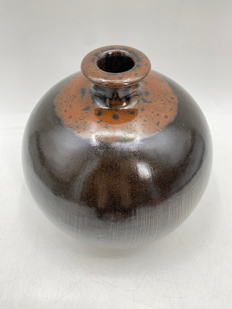 * STUDIOKERAMIK VASE RUND HORST KERSTAN KUGELVASE KERAMIK KUNST VINTAGE