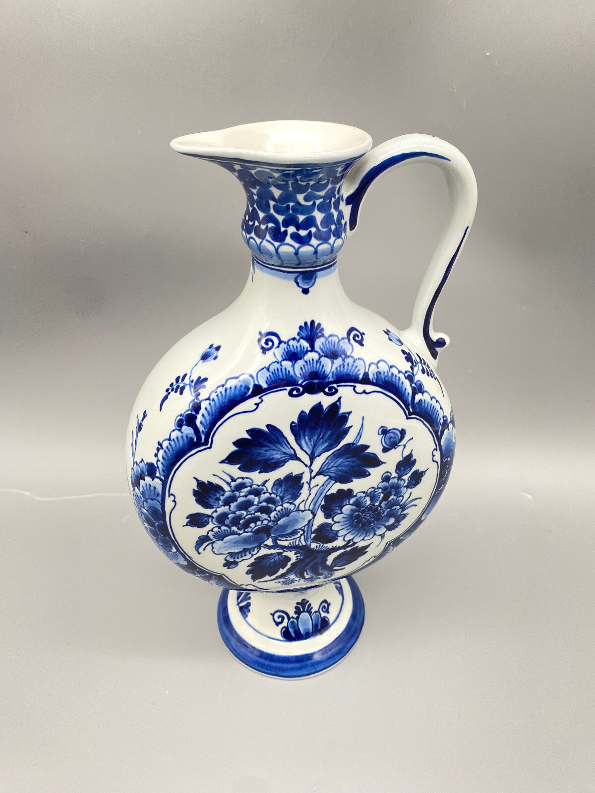 DE PORCELEYNE FLES FAYENCE VASE KRUG ROYAL DELFT BLAU HANDBEMALT STEMPELMARKE