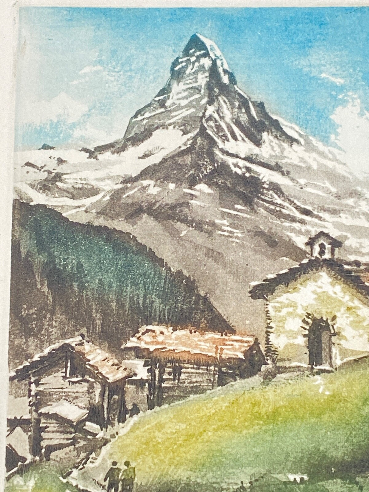 MATTERHORN DRUCK AQUARELL HANDABZUG EDITEURS ZURICH 18x 21 cm
