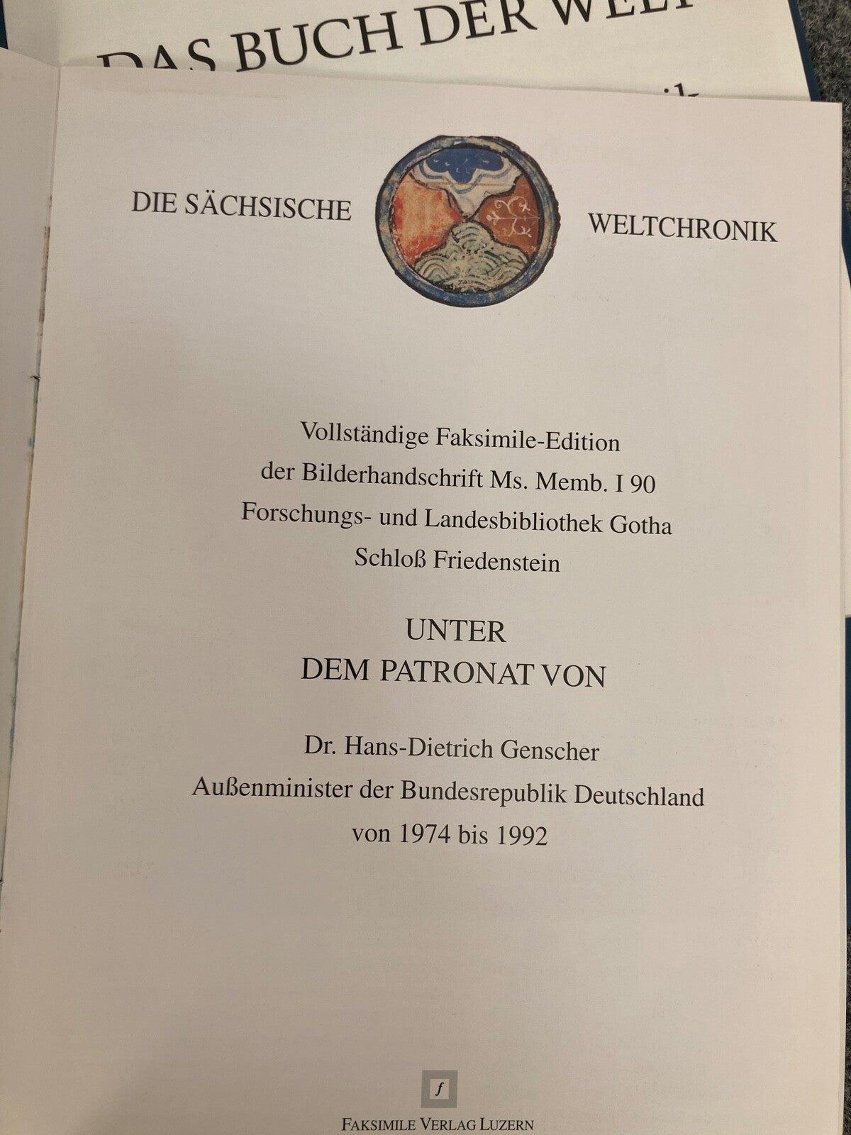 DAS BUCH DER WELT SÄCHSISCHE WELTCHRONIK FASIMILE VERLAG LUZERN