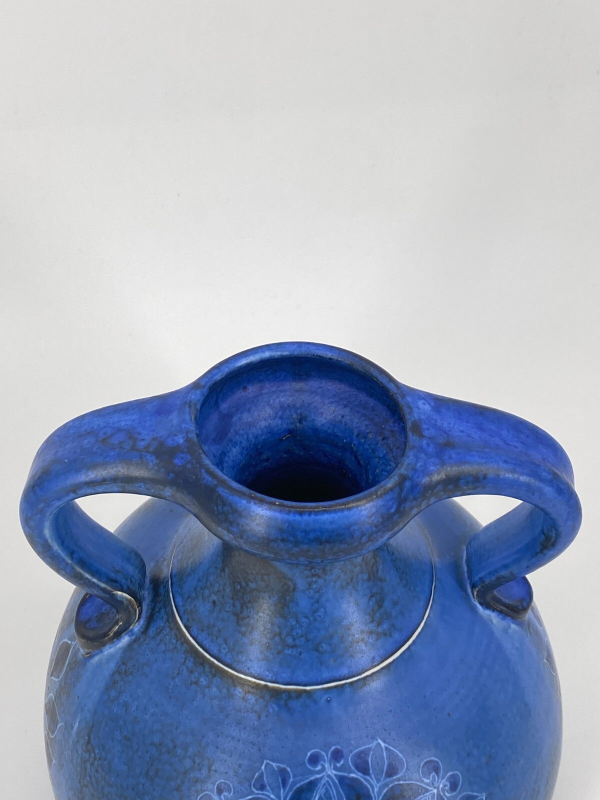 * THOMS HANDARBEIT STUDIO KERAMIK VASE BLAU AMPHORE SONNE MOND 60ER VINTAGE