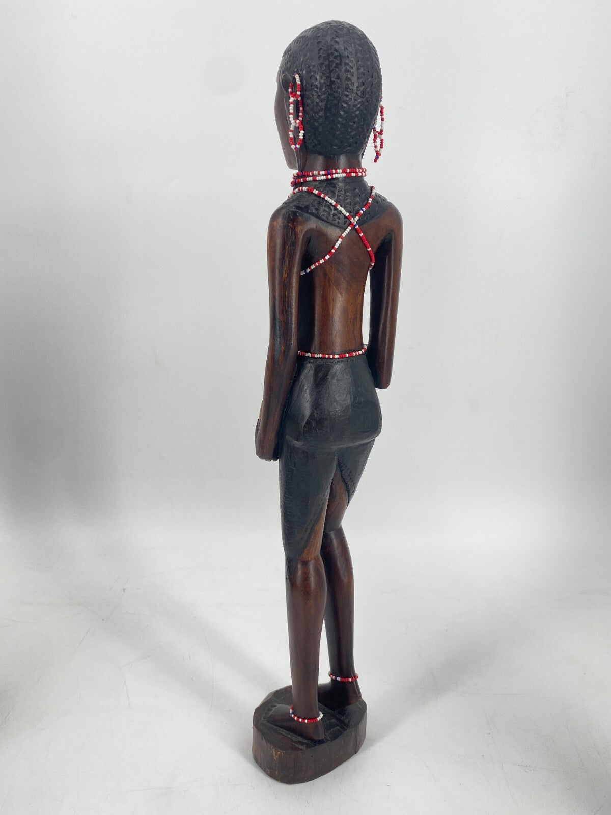 * 2 STK HOLZ FIGUREN MASSAI KENIA AFRIKA MANN FRAU STATUETTE SKULPTUR VINTAGE