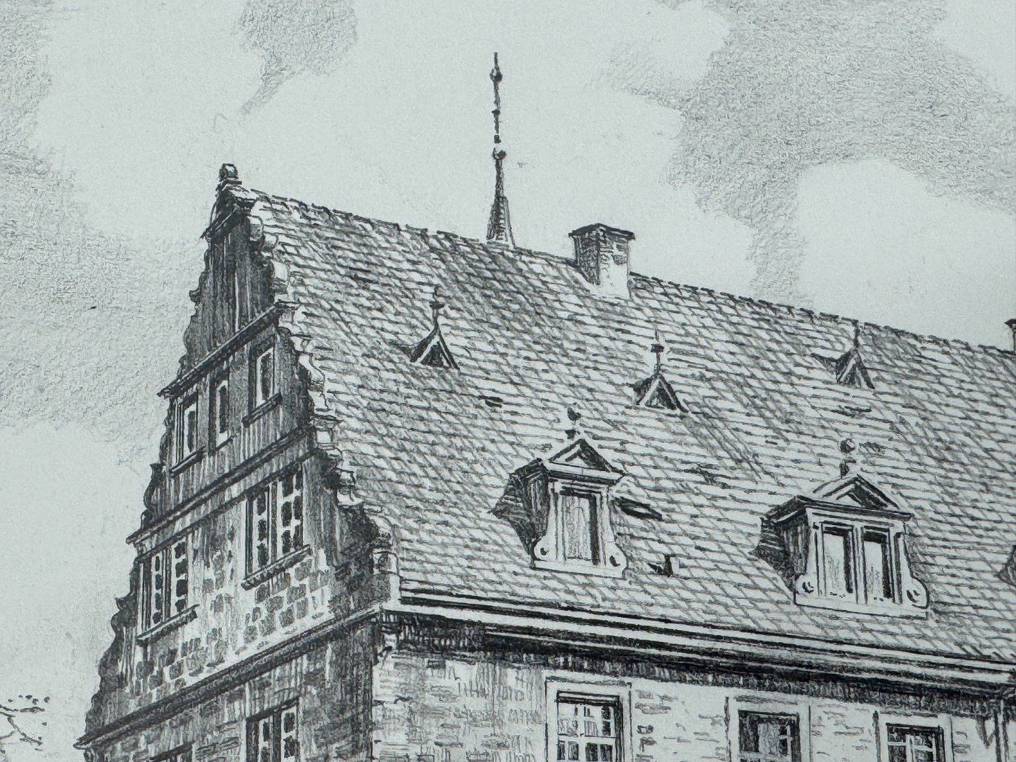 * HEINZ WEHLISCH ZEICHNUNG SCHLOß BORLINGHAUSEN KREIS WARBURG
