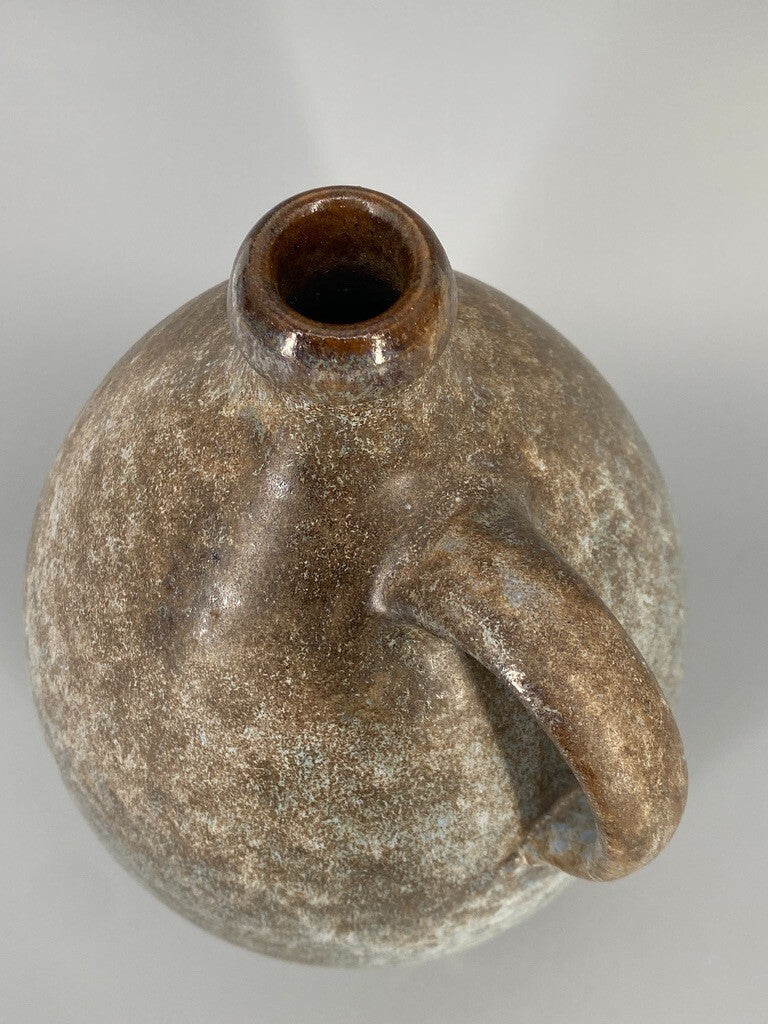 * VASE KRUG KERAMIK STUDIOKERAMIK HENKELVASE SIGNIERT LA MID CENTURY