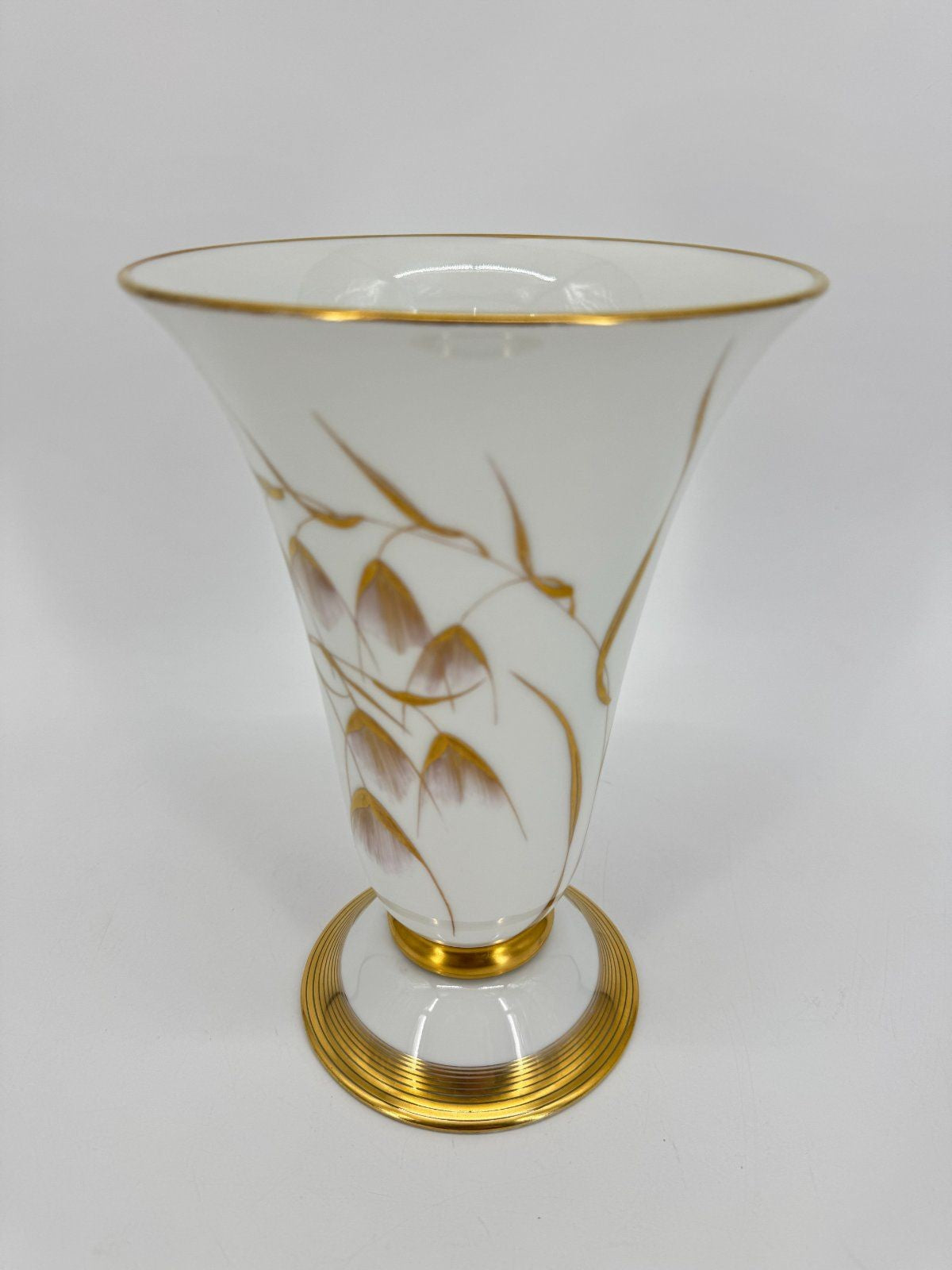 ALTE PORZELLAN VASE FÜRSTENBERG GOLD GRÄSER DEKOR  60ER VINTAGE