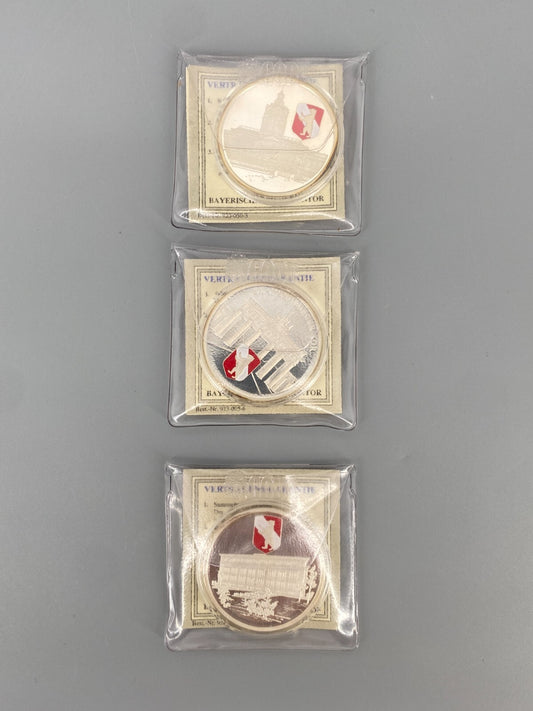 * 3x „BERLIN – HAUPTSTADT DEUTSCHLAND“ MEDAILLE MÜNZE 1998 VERSILBERT 40MM