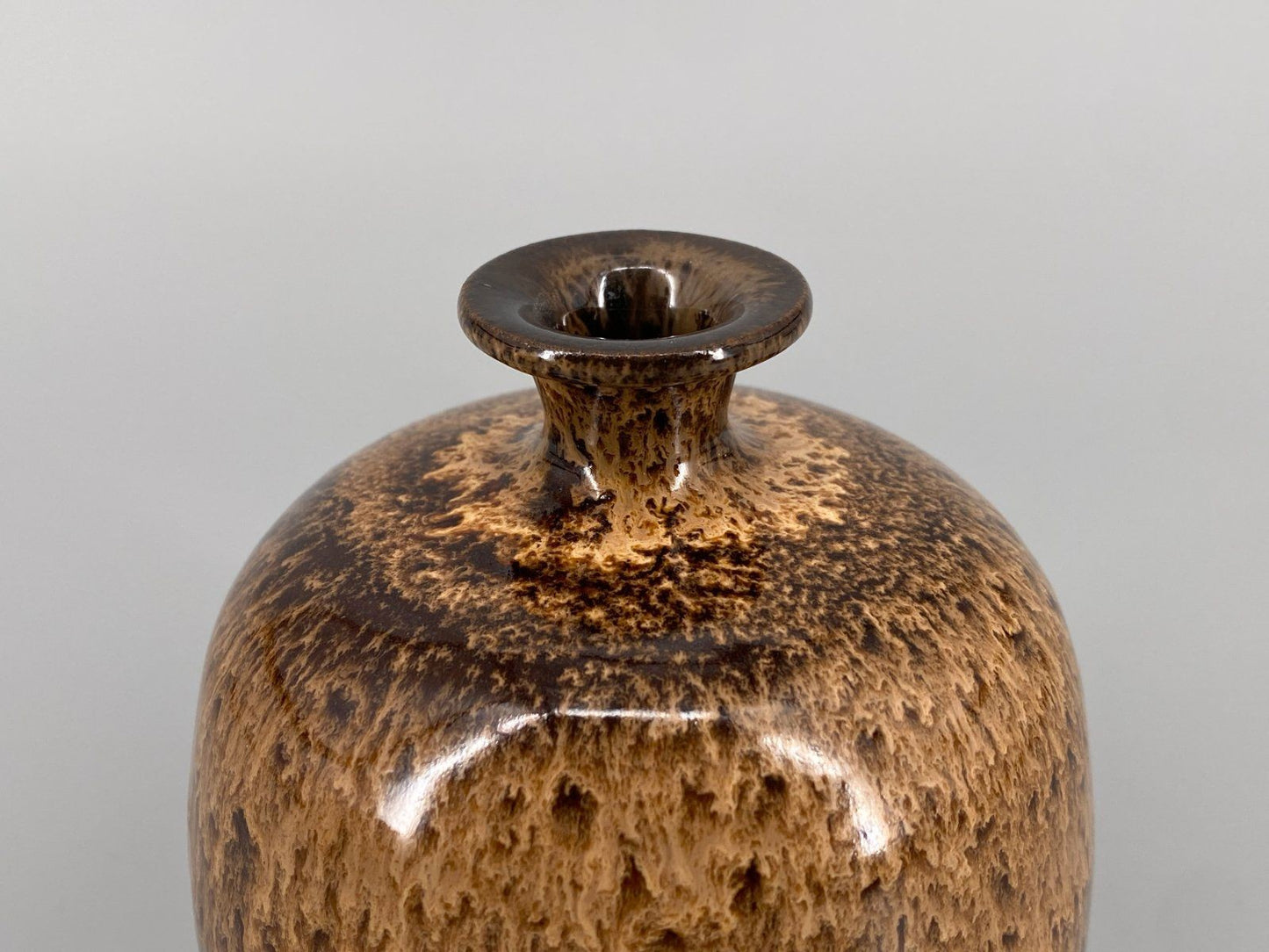 * STUDIO KERAMIK VASE LAUFGLASUR MID CENTURY BRAUN VINTAGE 70ER