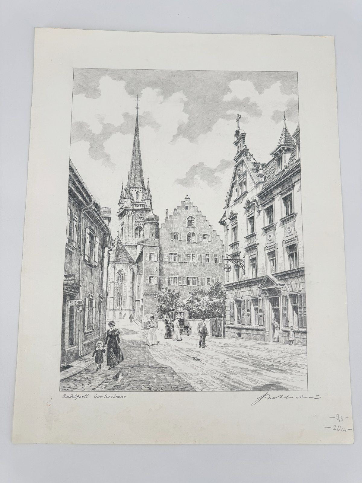 * HEINZ WEHLISCH ZEICHNUNG RADOLFZELL OBERTORSTRAßE ANSICHT