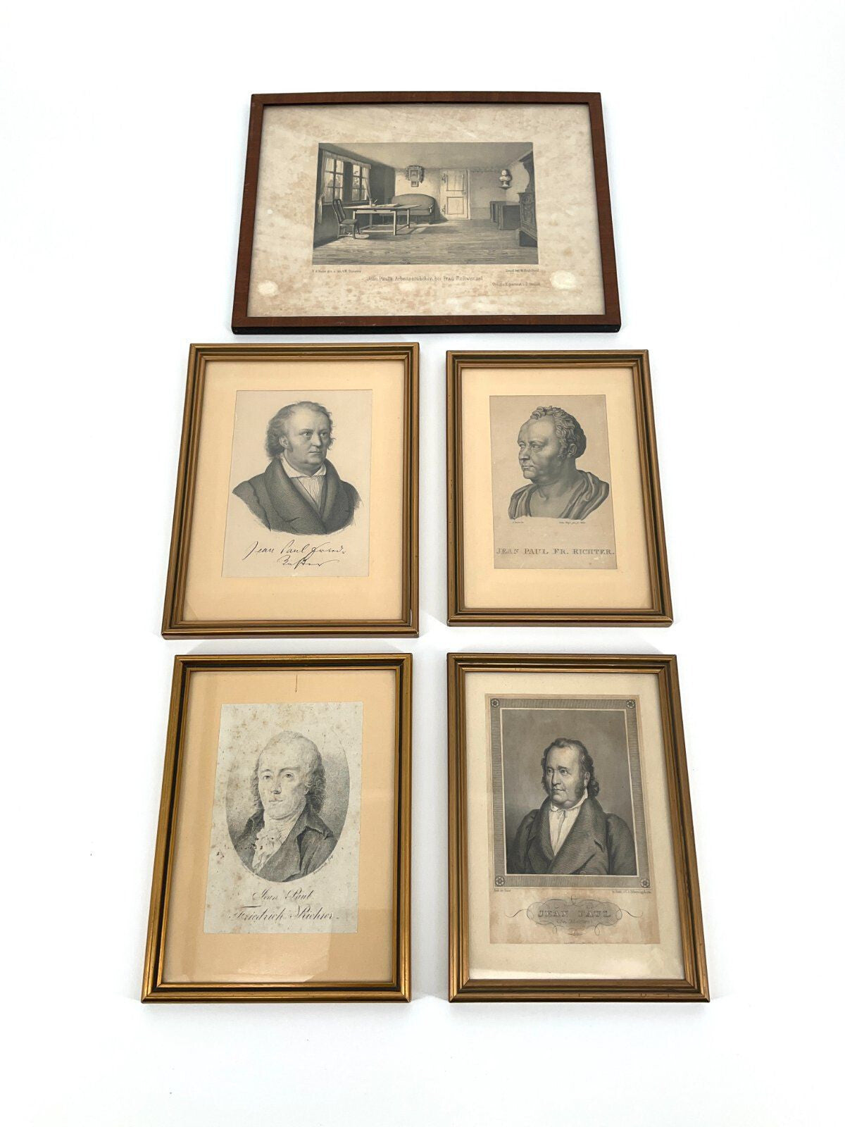 *5x RADIERUNG JEAN PAUL FRIEDRICH RICHTER GERAHMT ANTIK 19.JH