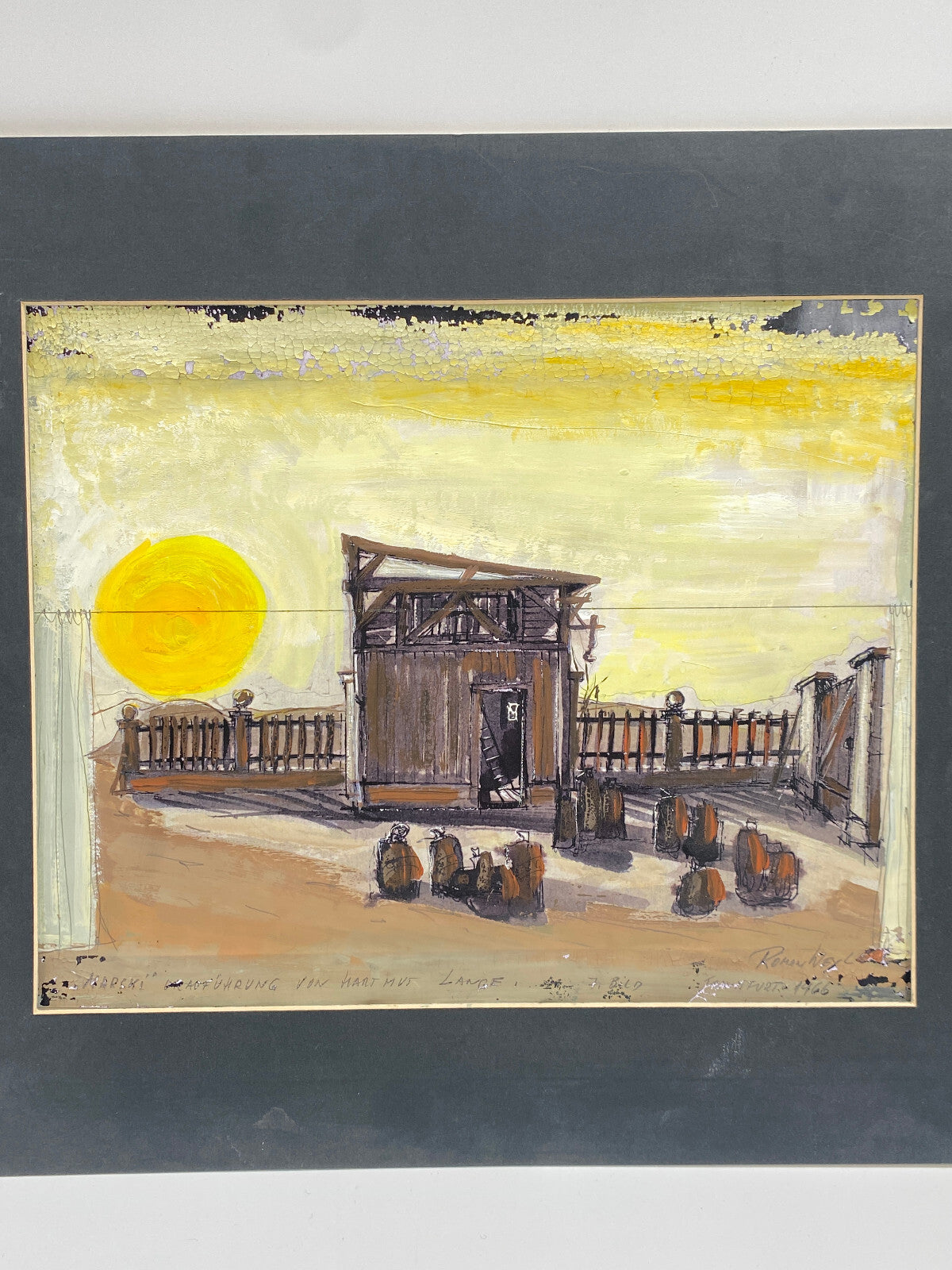 * BILD ACRYL ÖL GEMÄLDE ROMAN WEYL MARSKI URAUFFÜHRUNG 1966 BÜHNENBILD VINTAGE