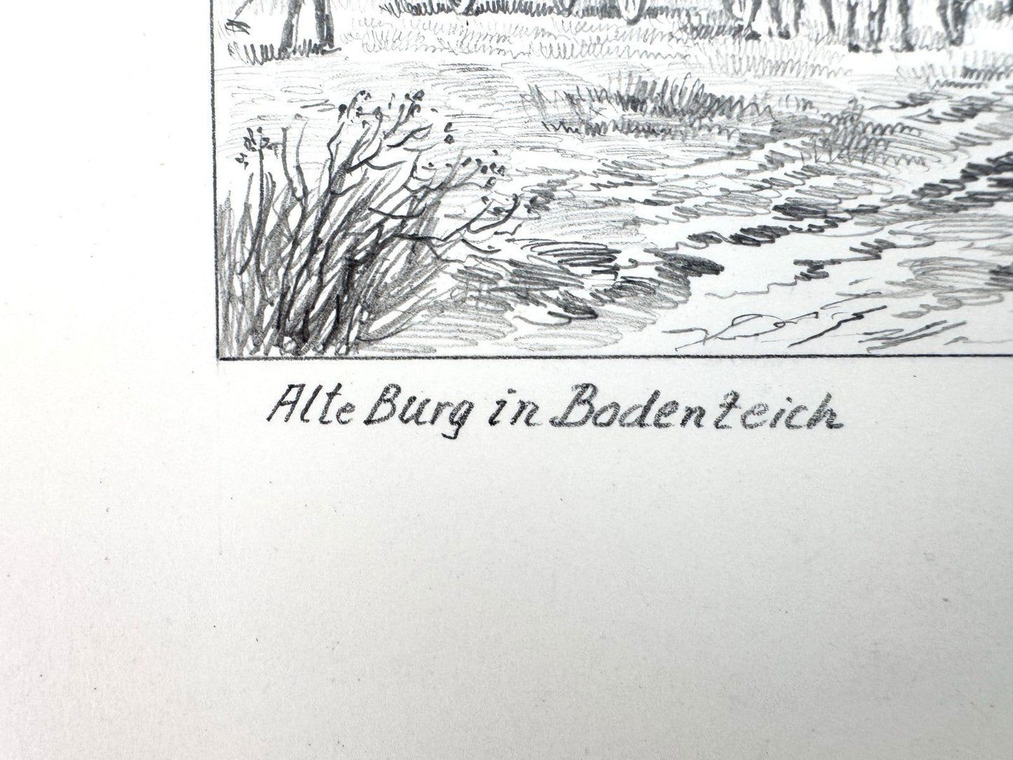 * GRAFIK ZEICHNUNG BAD BODENTEICH ALTE BURG 19 JH WEHLISCH