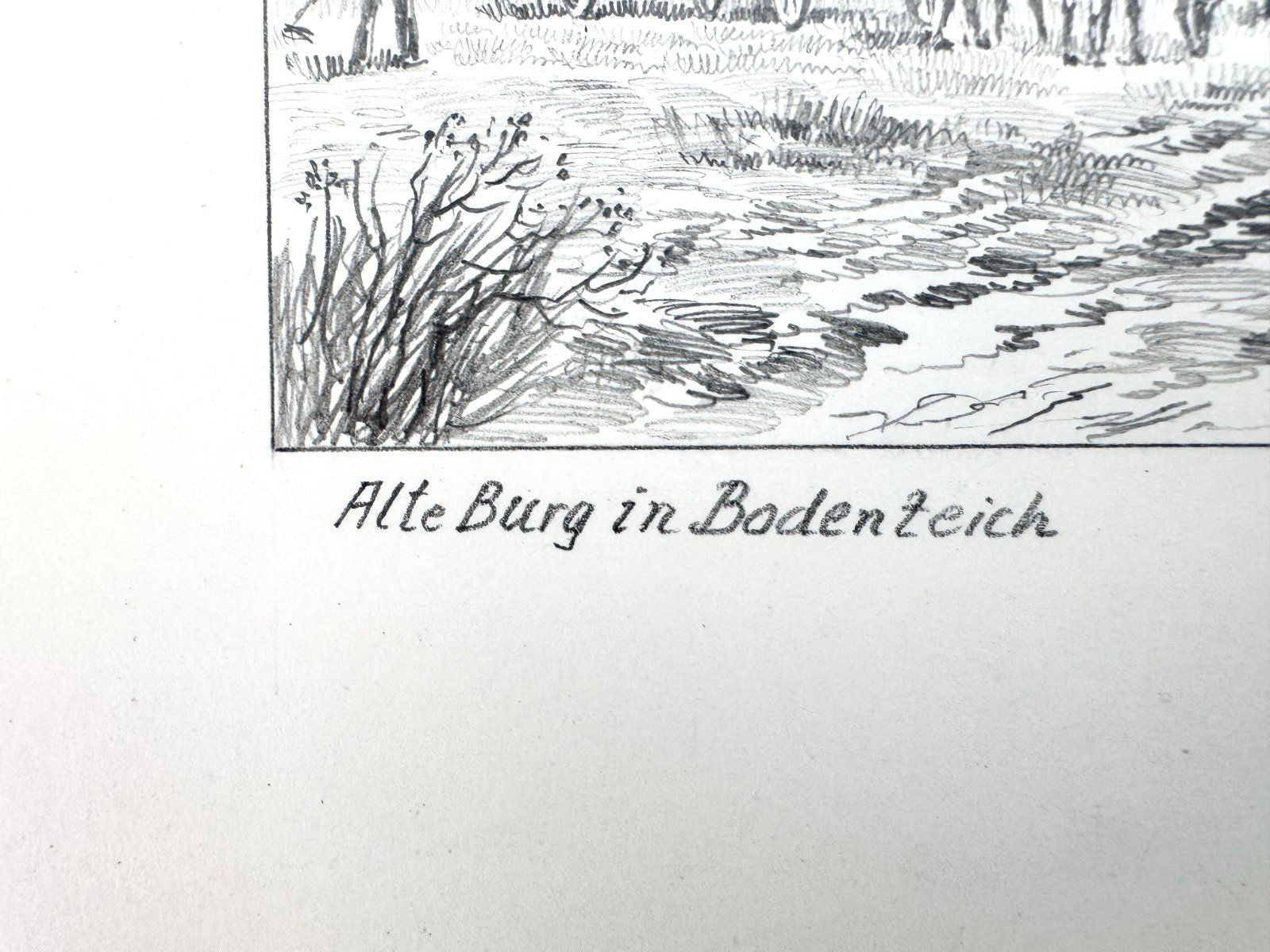 * GRAFIK ZEICHNUNG BAD BODENTEICH ALTE BURG 19 JH WEHLISCH