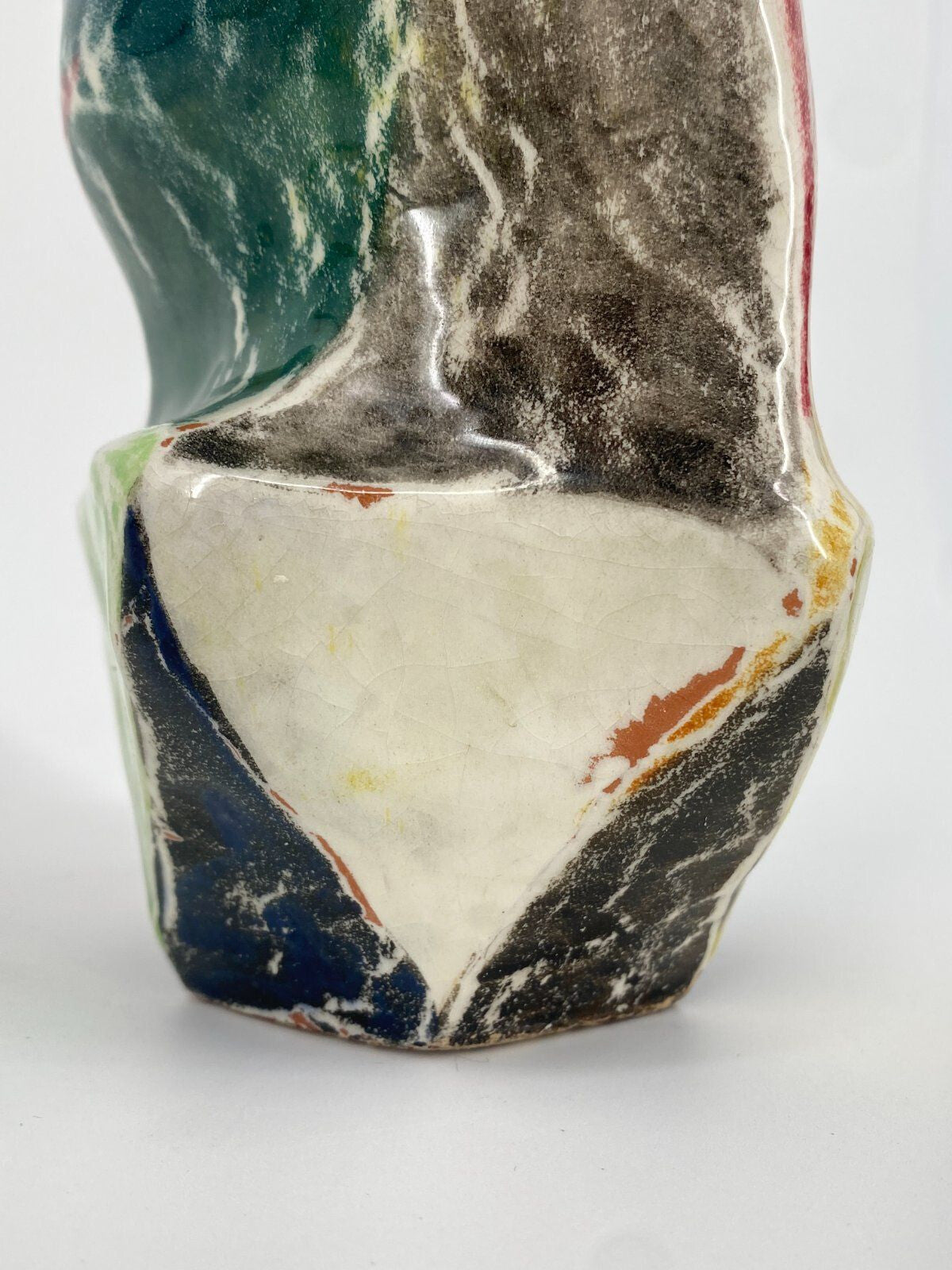 * STUDIOKERAMIK VASE BUNT ORGANISCHES DESIGN POSTMODERN VINTAGE