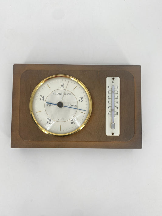 * WETTERSTATION 3827 GISCHARD BAROMETER THERMOMETER HOLZ VINTAGE