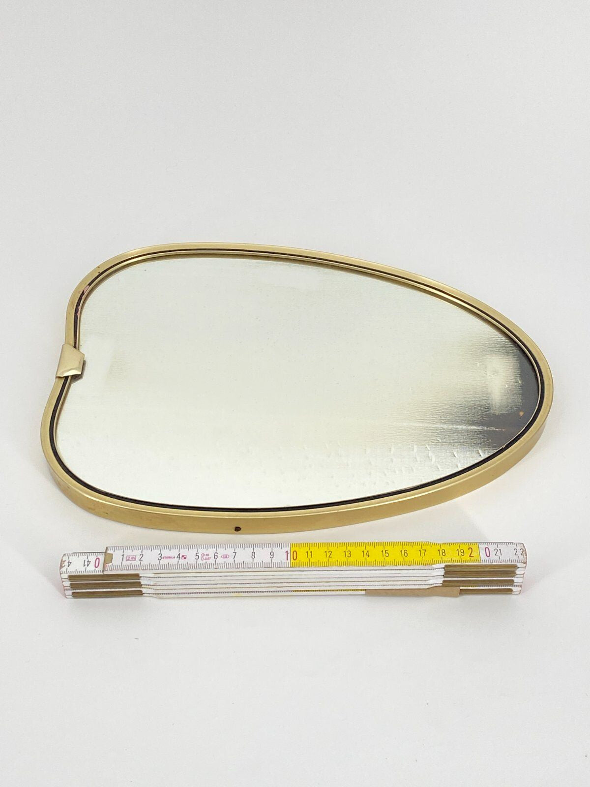 * WANDSPIEGEL ROCKABILLY 50ER OVAL MESSING HERZFORM SPIEGEL