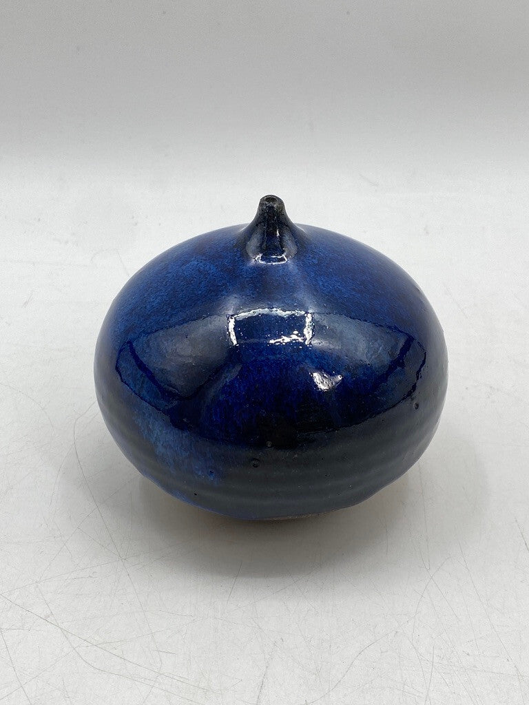 * BLAUE VASE KOBALT MID CENTURY SIGNIERT KERAMIK SCANDI 60ER VINTAGE DESIGN
