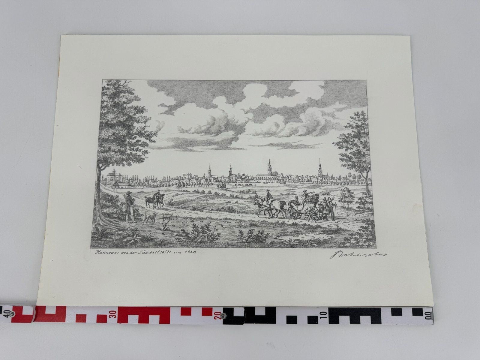 * HEINZ WEHLISCH ZEICHNUNG HANNOVER VON DER SÜDWESTSEITE 1820 ANSICHT