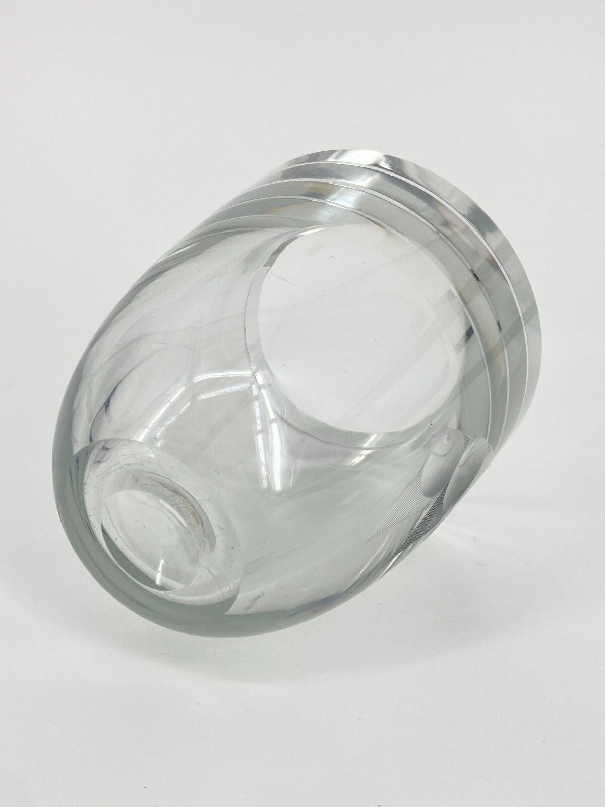 * VASE GLAS SCHWEDEN VINTAGE  KRISTALLGLAS FISCH DESIGN VINTAGE