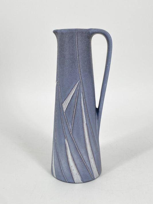 * KUNSTTÖPFEREI MARSCHNER KERAMIK KRUG VASE 18,5CM MATT GRAU BLAU