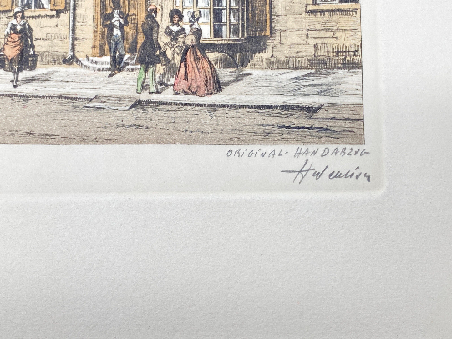 HEINZ WEHLISCH RADIERUNG AEGIDIENKIRCHE HANNOVER 1840 ORIGINAL HANDSIGNIERT