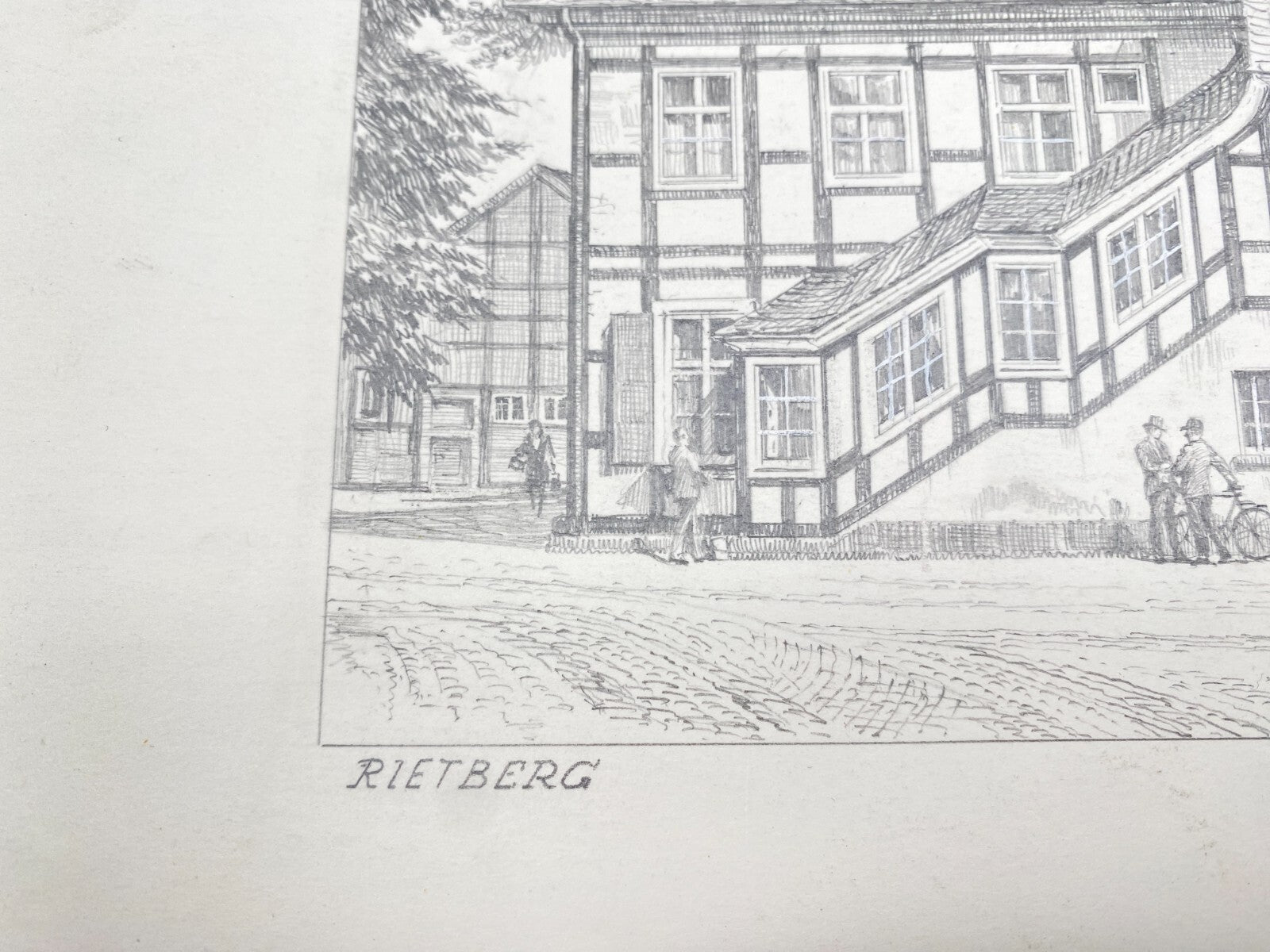 DEUTSCHER KÜNSTLER HEINZ WEHLISCH ZEICHNUNG RIETBURG HANDSIGNIERT