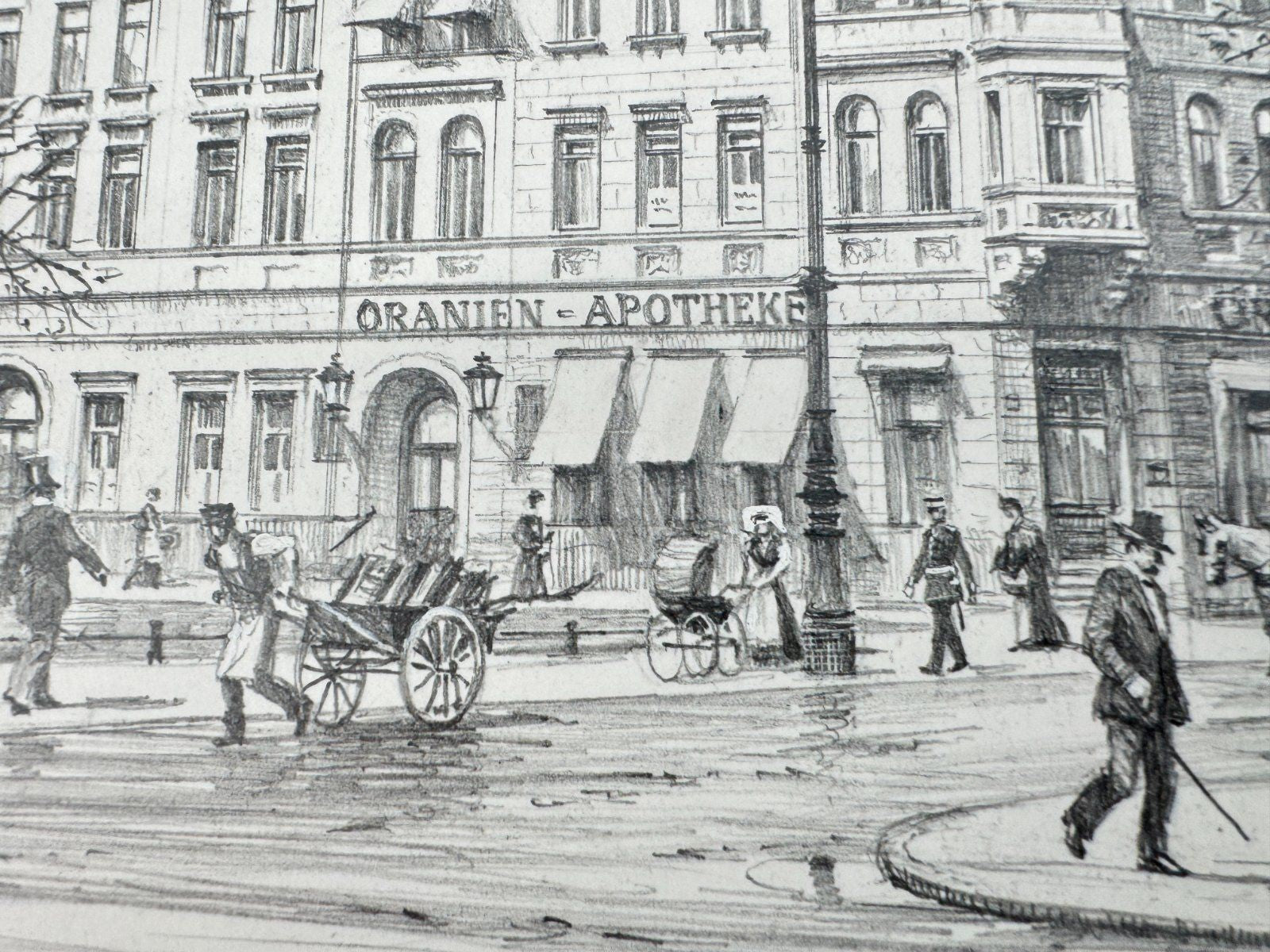 * HEINZ WEHLISCH ZEICHNUNG ORANIENPLATZ BERLIN UM 1912 ANSICHT