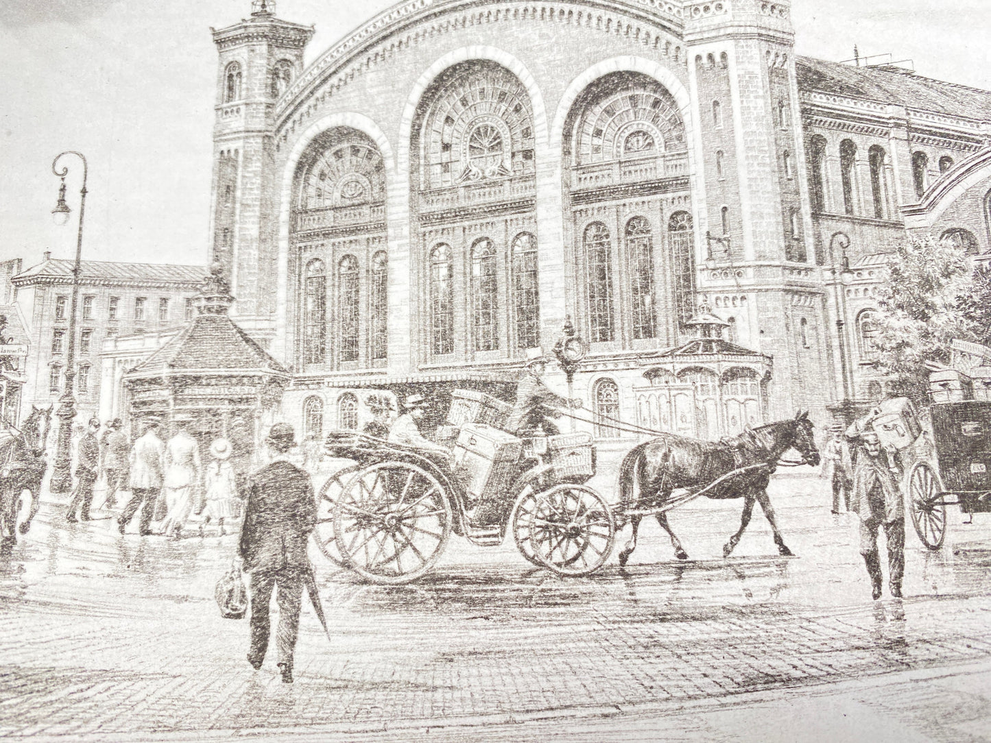 HEINZ WEHLISCH RADIERUNG BERLIN STETTINER BAHNHOF UM 1908 SIGNIERT