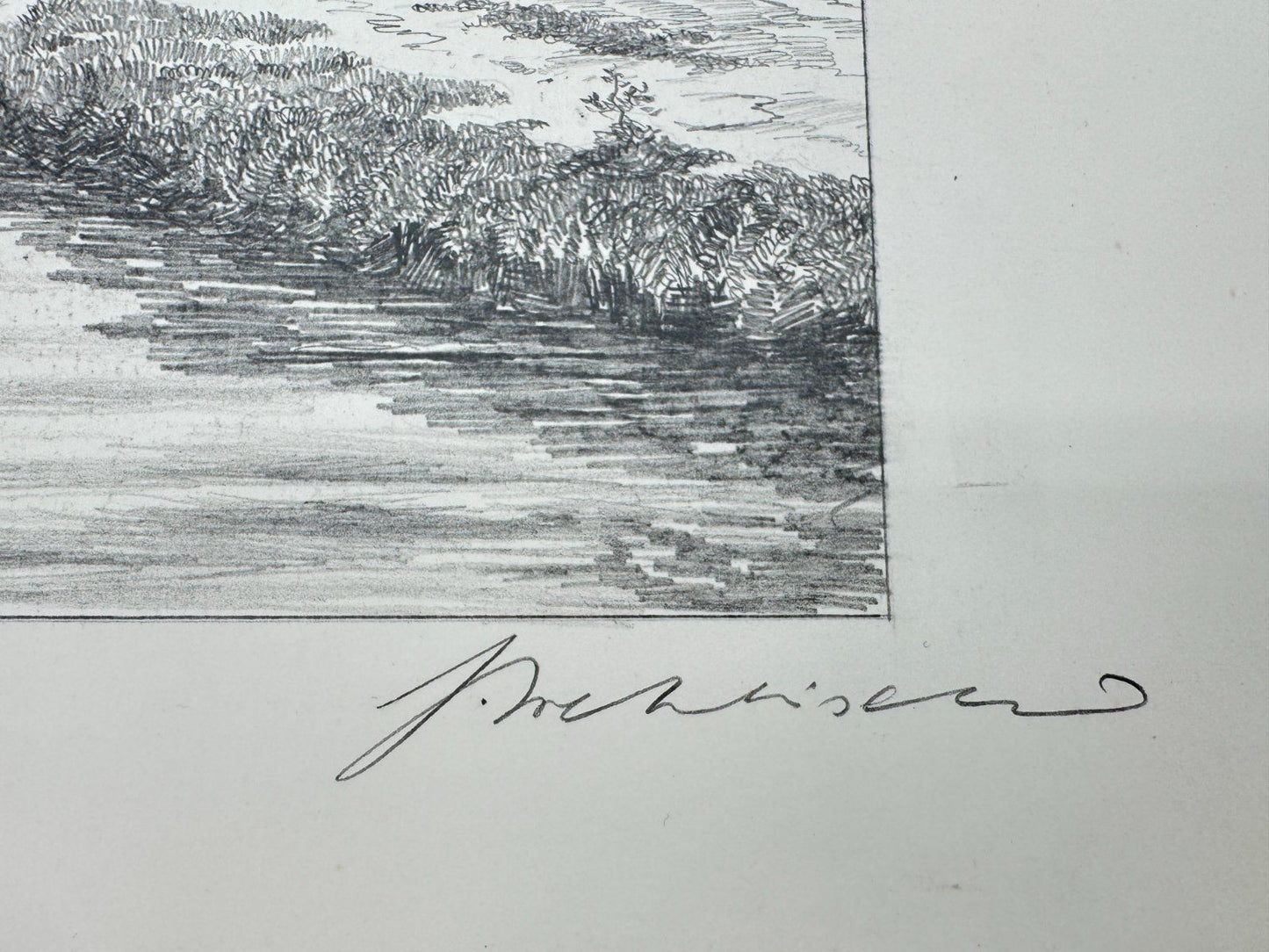 * HEINZ WEHLISCH ZEICHNUNG PAPENBURG HAPTKANAL ANSICHT SIGNIERT