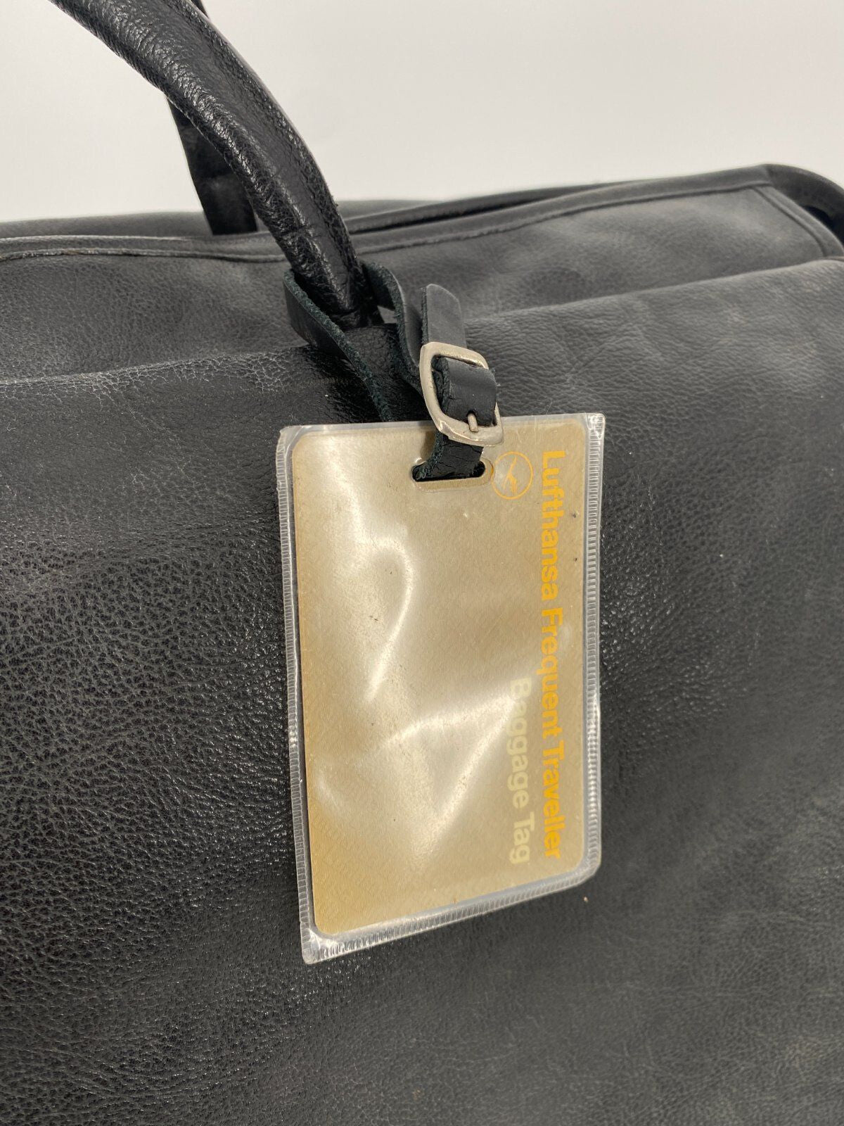 * VINTAGE IL BISONTE ECHT LEDER TASCHE SCHWARZ ITALY DESIGN