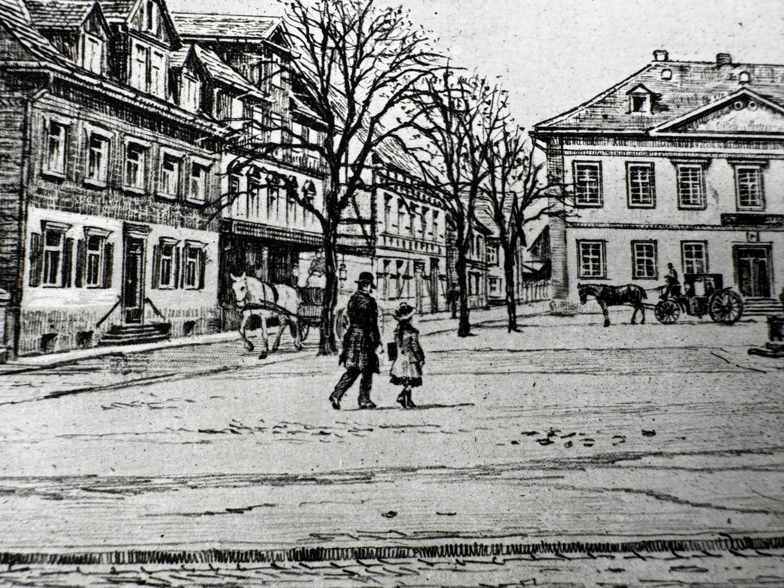 * HEINZ WEHLISCH ORIGINAL RADIERUNG HAIGER MARKTPLATZ ANSICHT