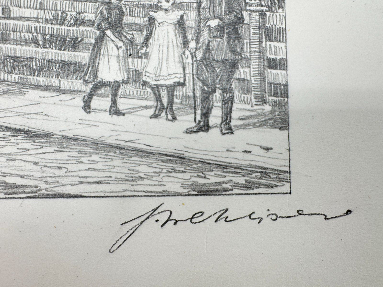 * HEINZ WEHLISCH ZEICHNUNG SANDERSNEBEN UM 1905 SIGNIERT