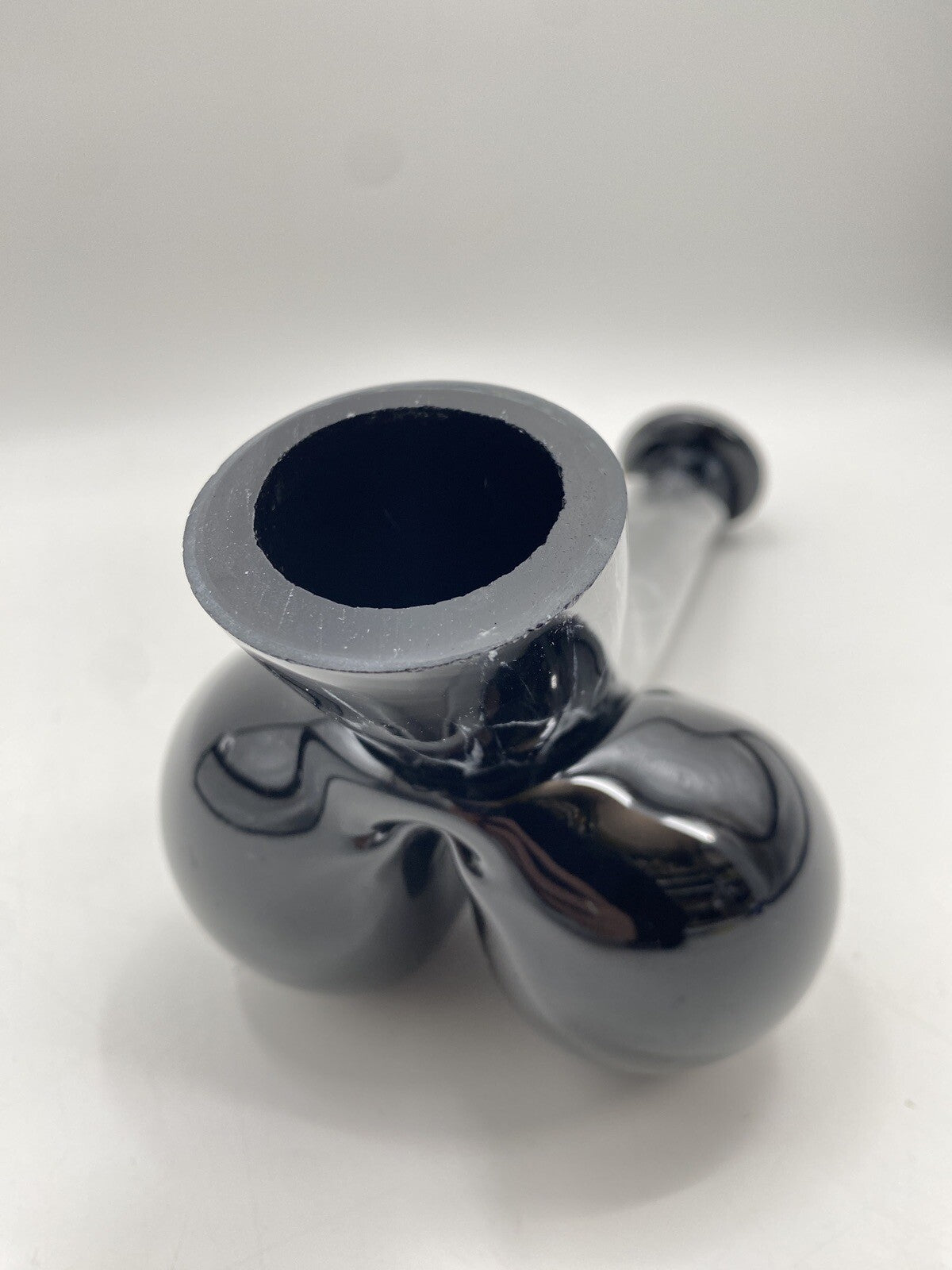 * GLAS VASE LIEGEND PHALLUS PENIS MARMORIERT HANDARBEIT MUNDGEBLASEN VINTAGE