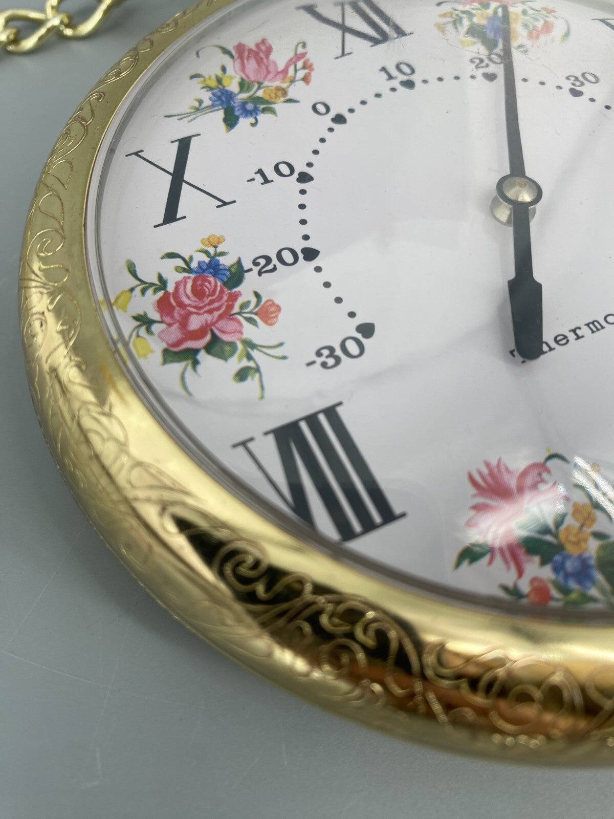 * THERMOMETER TASCHENUHR DEKO RETRO JUGENDSTIL KUNSTSTOFF