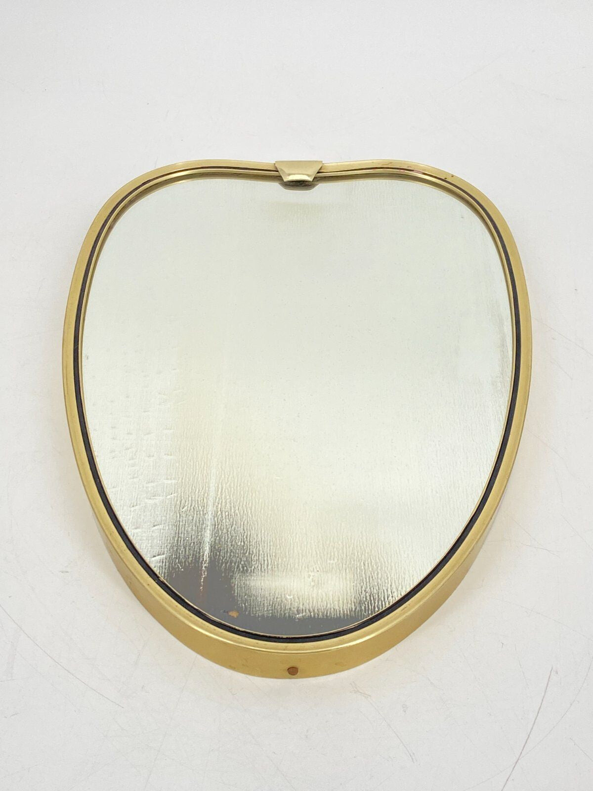 * WANDSPIEGEL ROCKABILLY 50ER OVAL MESSING HERZFORM SPIEGEL