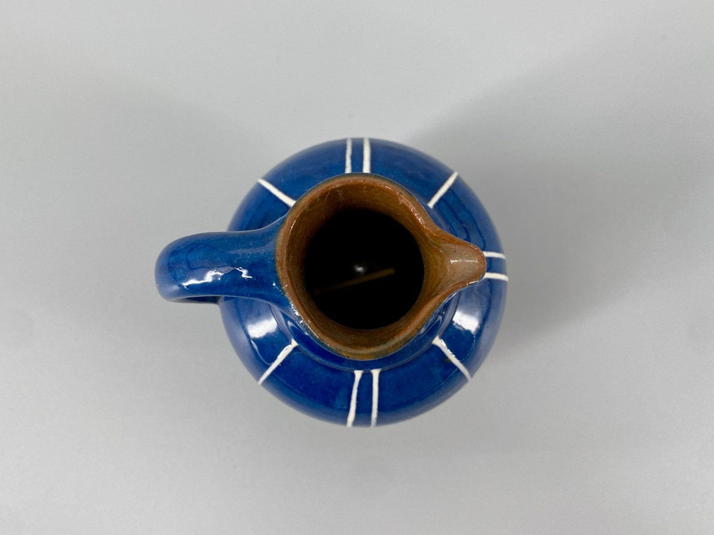 * 3 KLEINE KRÜGE TONKRUG VASE KERAMIK SIENA FISCH BLAU VINTAGE