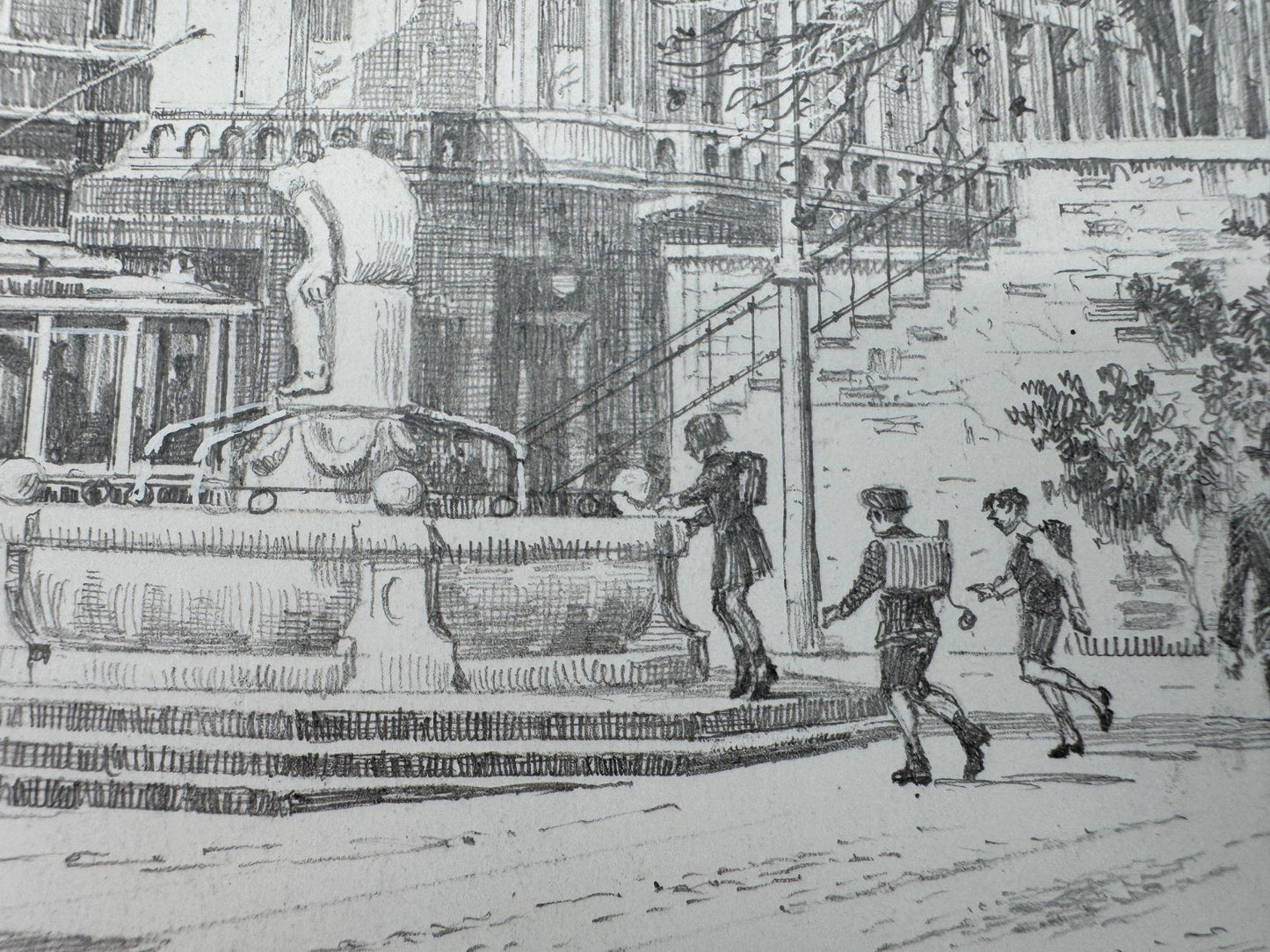 * HEINZ WEHLISCH ZEICHNUNG WITTEN RUHR KORNMARKT UM 1915 ANSICHT