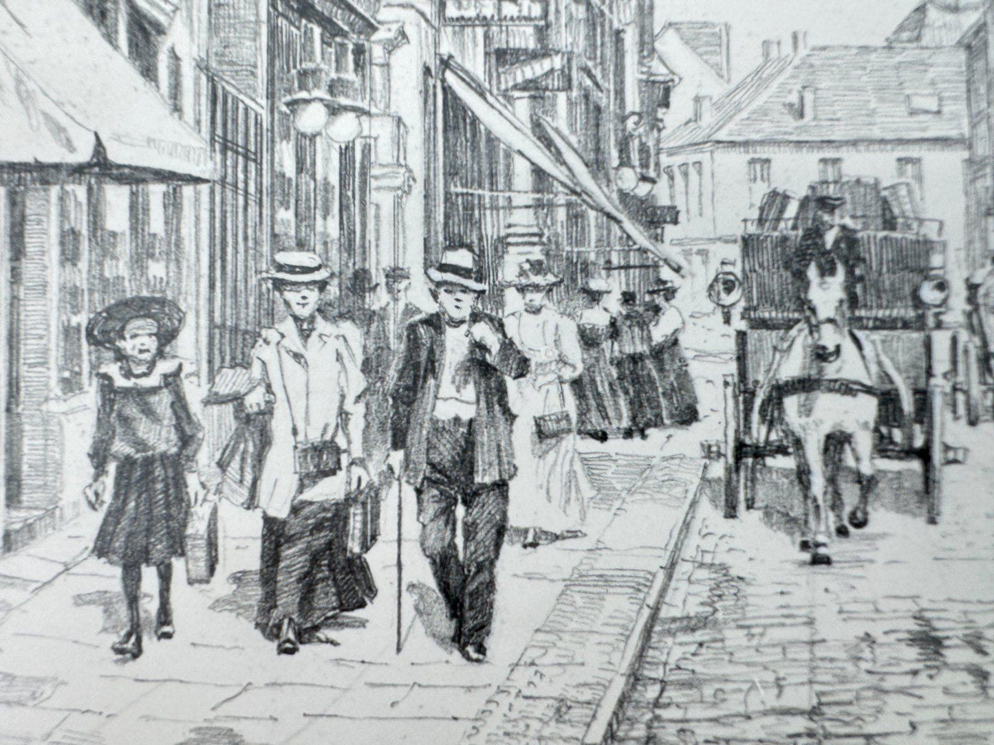 * HEINZ WEHLISCH ZEICHNUNG KAISERSLAUTERN MARKTSTRASSE 1910 ANSICHT