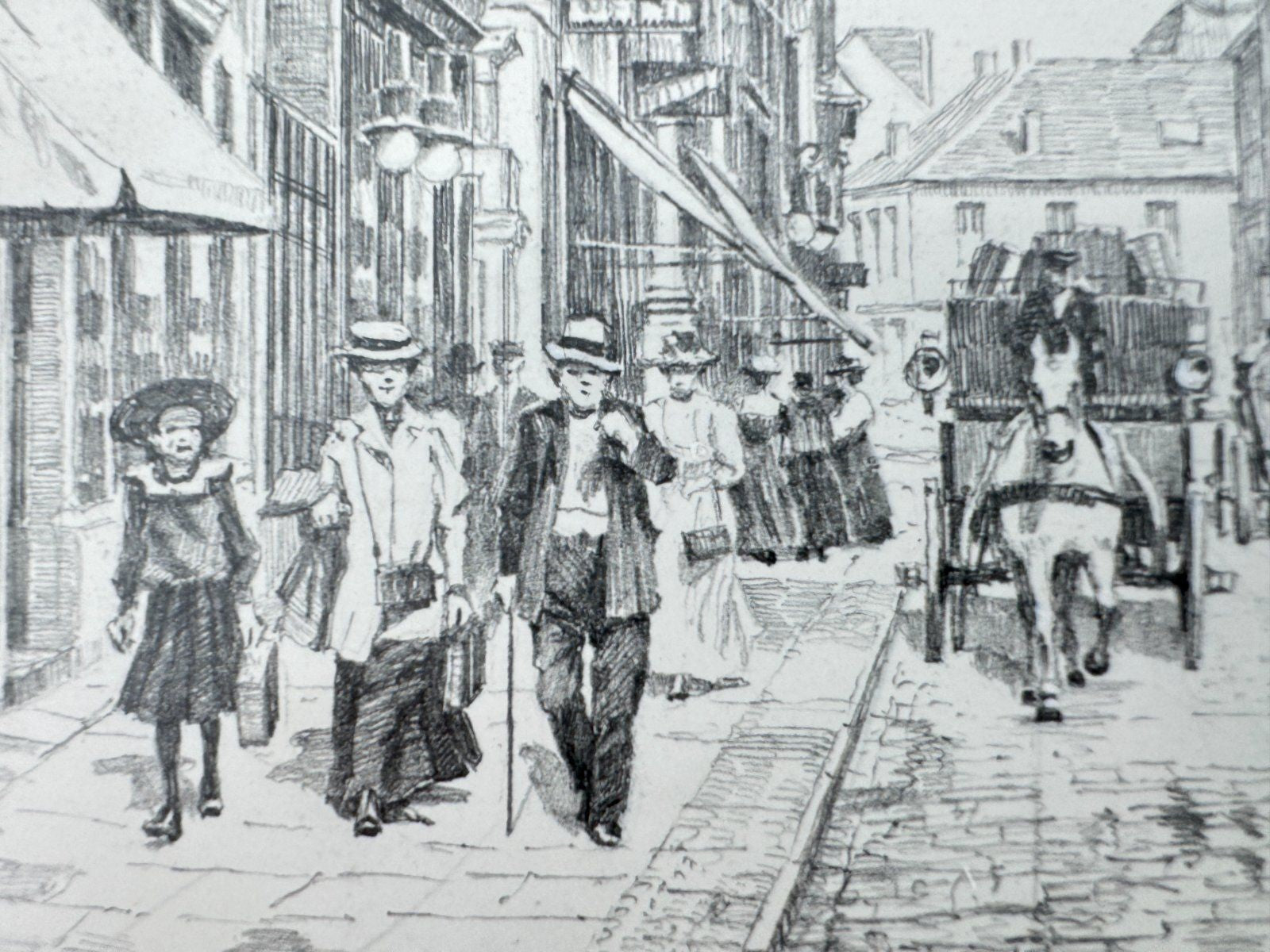 * HEINZ WEHLISCH ZEICHNUNG KAISERSLAUTERN MARKTSTRASSE 1910 ANSICHT