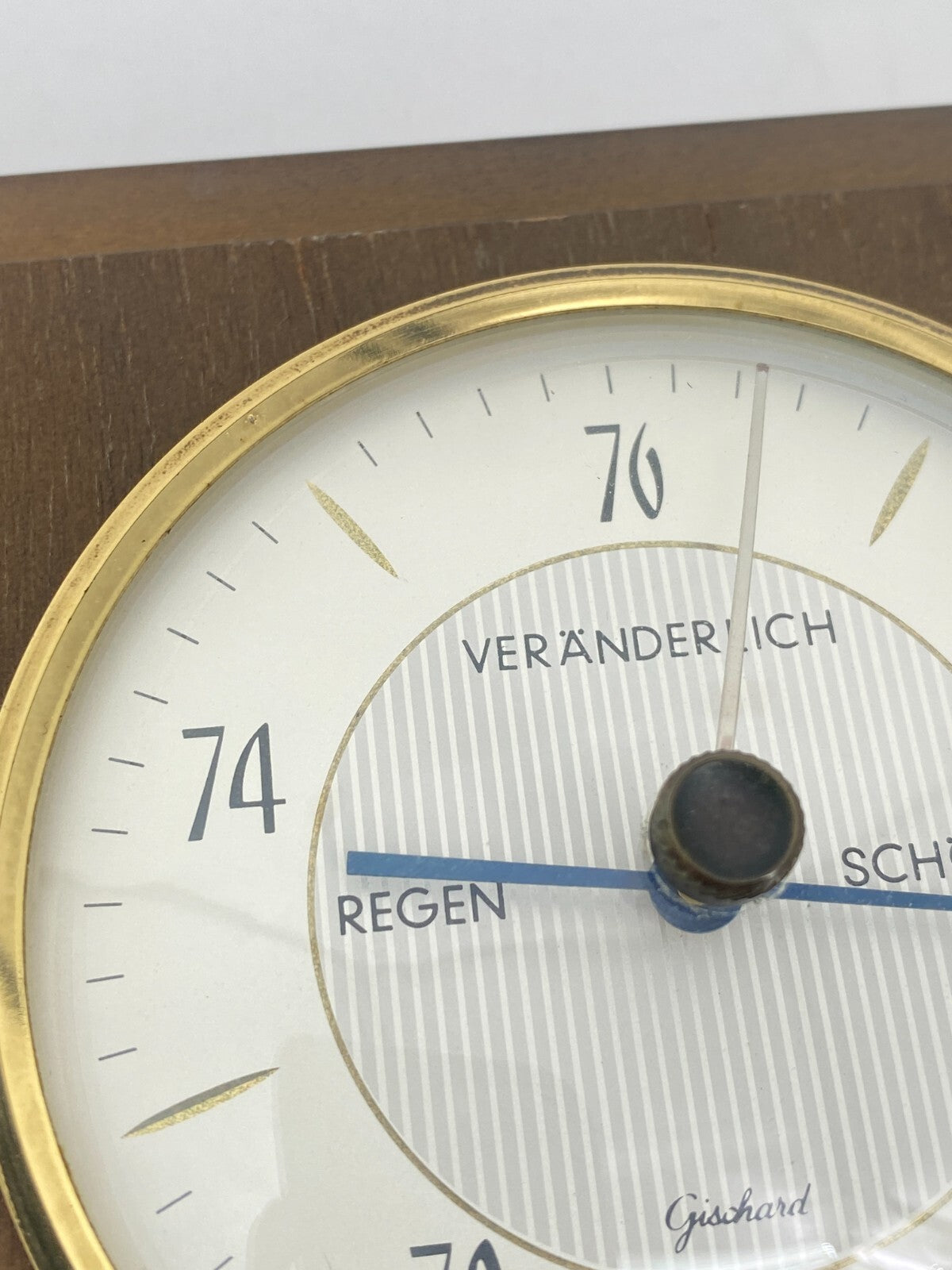 * WETTERSTATION 3827 GISCHARD BAROMETER THERMOMETER HOLZ VINTAGE