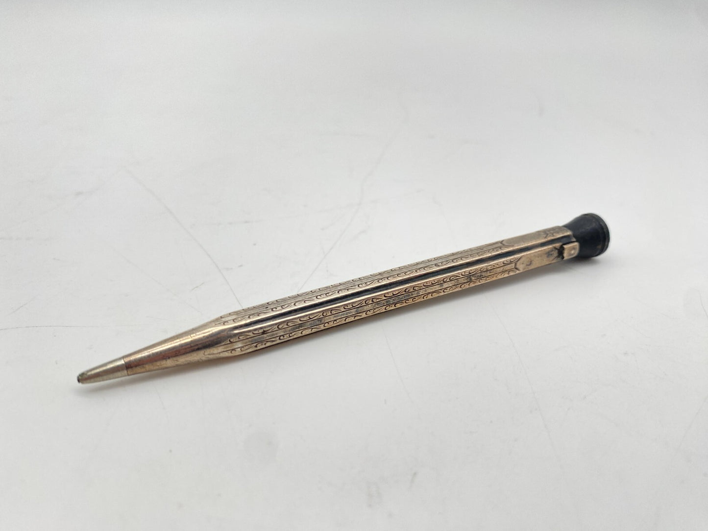 ANTIKER DREHBLEISTIFT ART DECO SILBERBAKELIT KNOPF UM 1920 SILBER