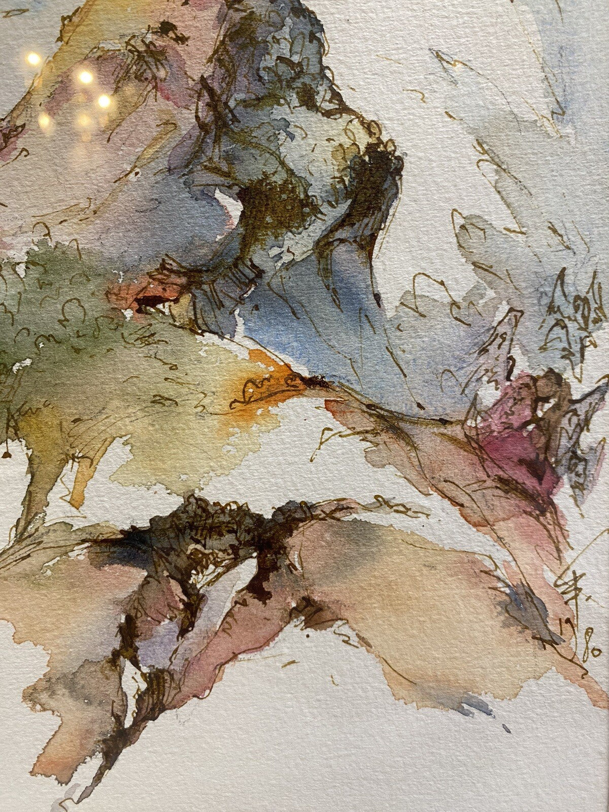 AQUARELL x 4 PETER SCHMIDT SCHÖNBERG BERGE SINFONIE ENGEL AKT BERLINER KUNST