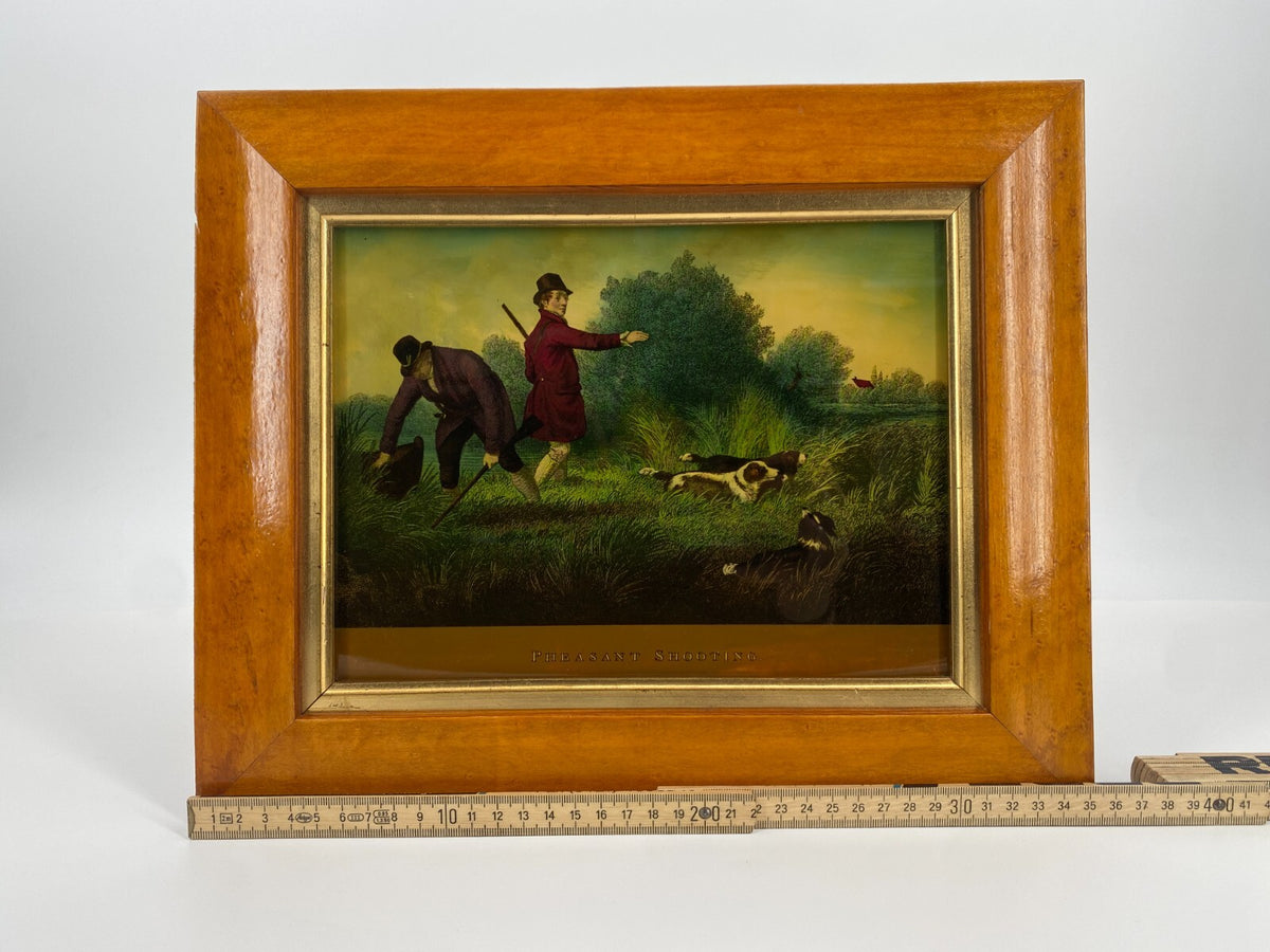 *2x KUNSTDRUCK PHEASANT SHOOTING PARTY JAGDSZENE ENGLAND SAMUEL HOWITT GERAHMT